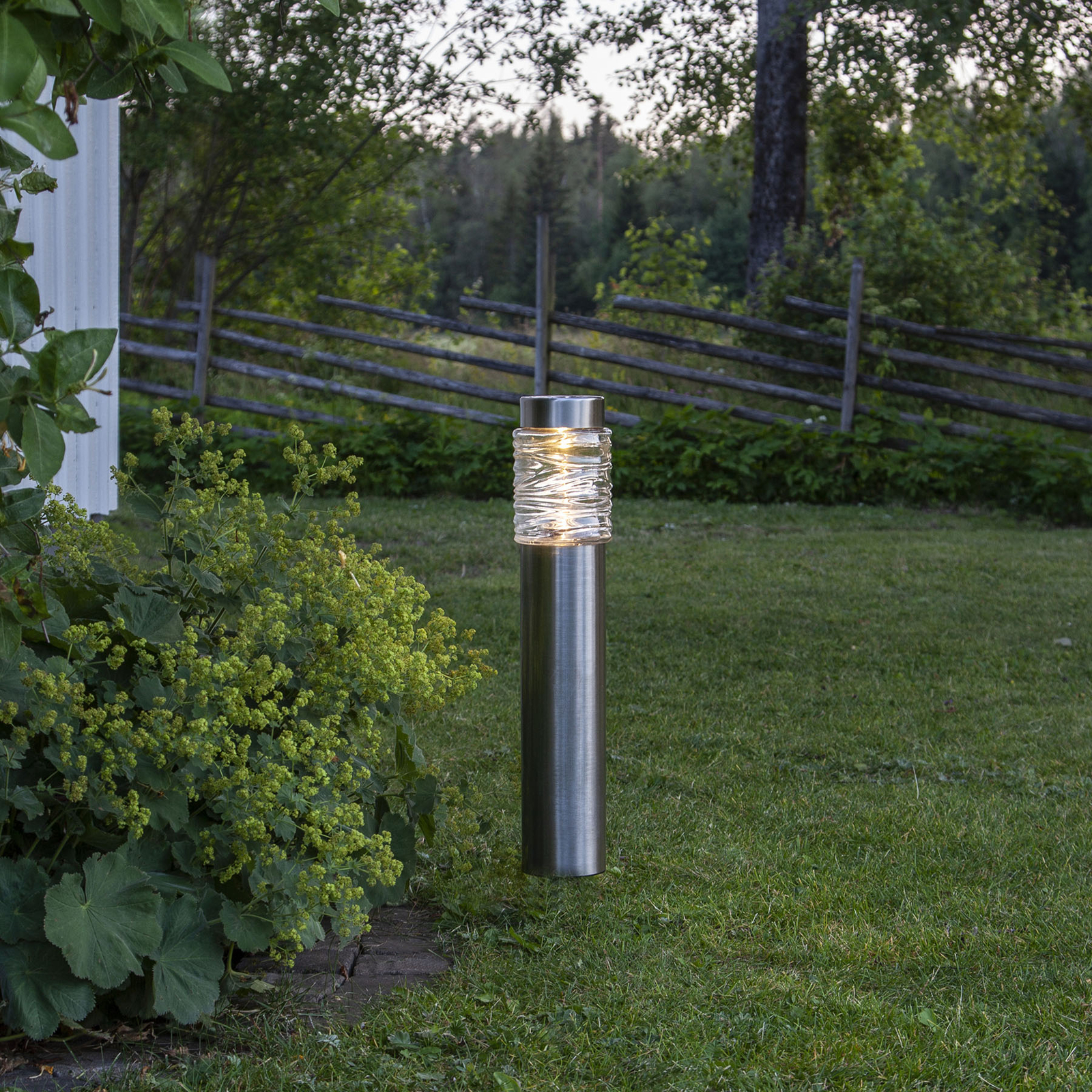 Best Season Capri LED solar light, self-supporting pillar lamp, stainless steel, 0.03 W, energy efficiency: A+, H: 57 cm