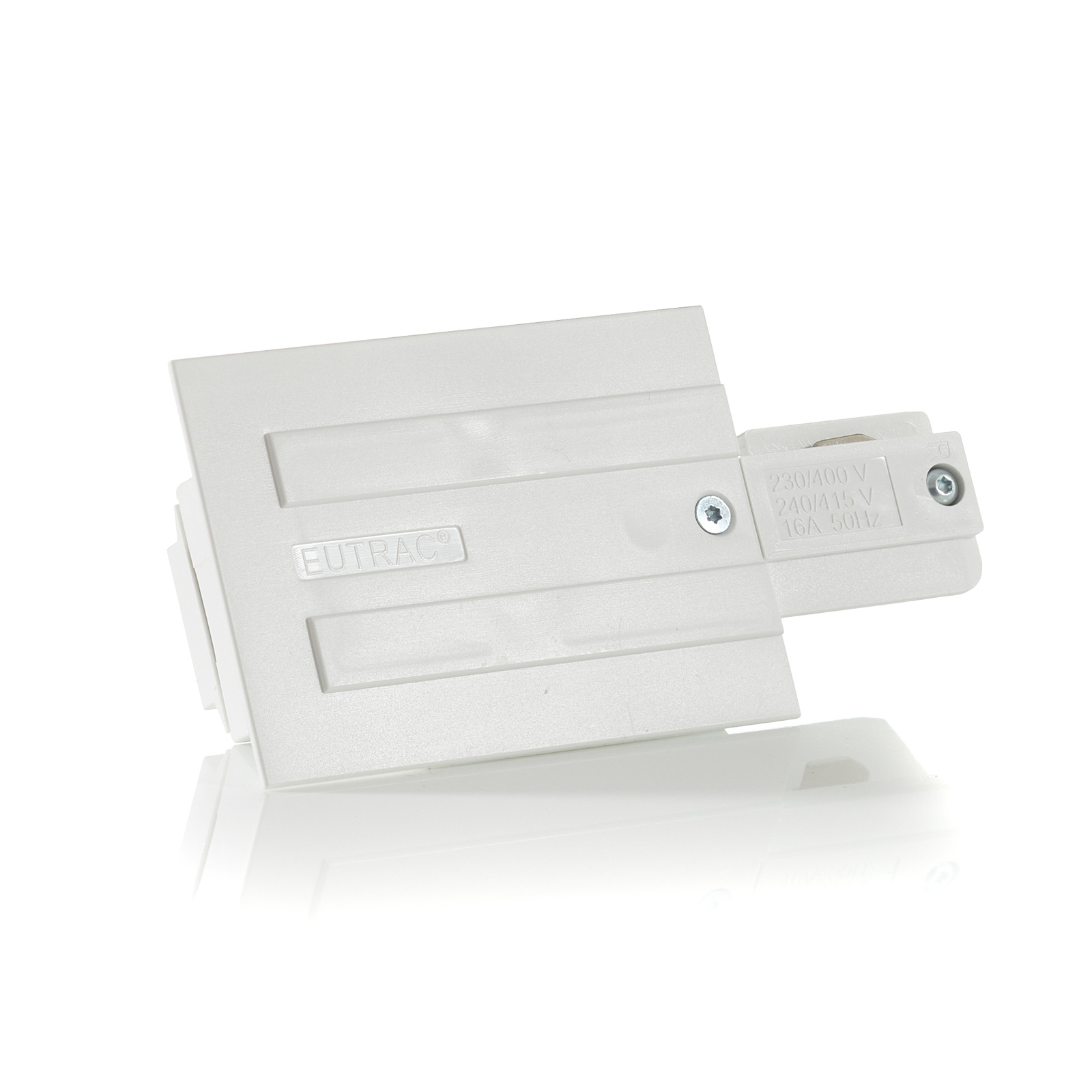 EUTRAC Eutrac power feed right, recessed track, white, L: 8.3 cm