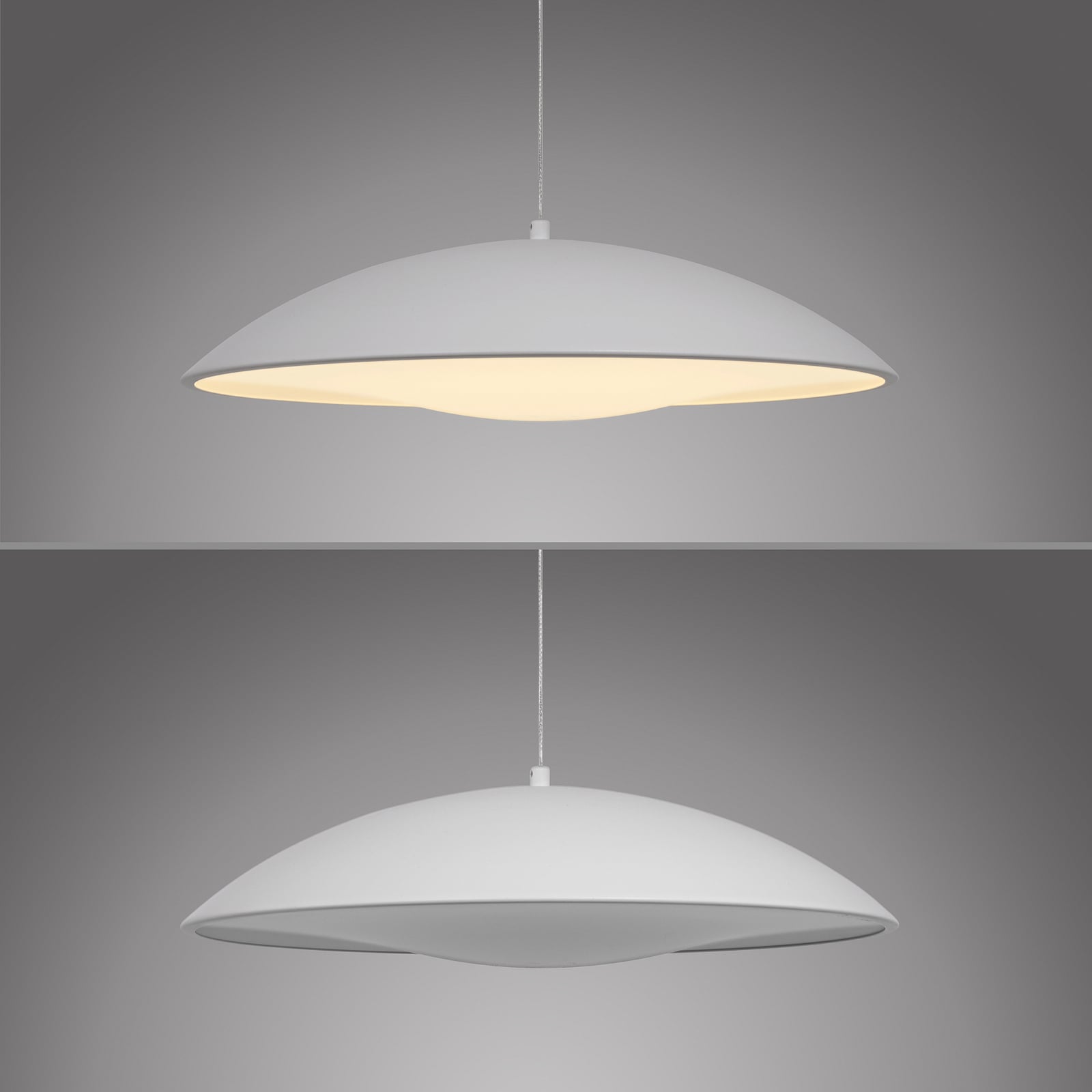 Lámpara colgante LED LENTE, blanca, Ø 40 cm, metal, Switchdim