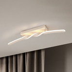 LED ceiling light Ginko, sand, metal, length 79 cm