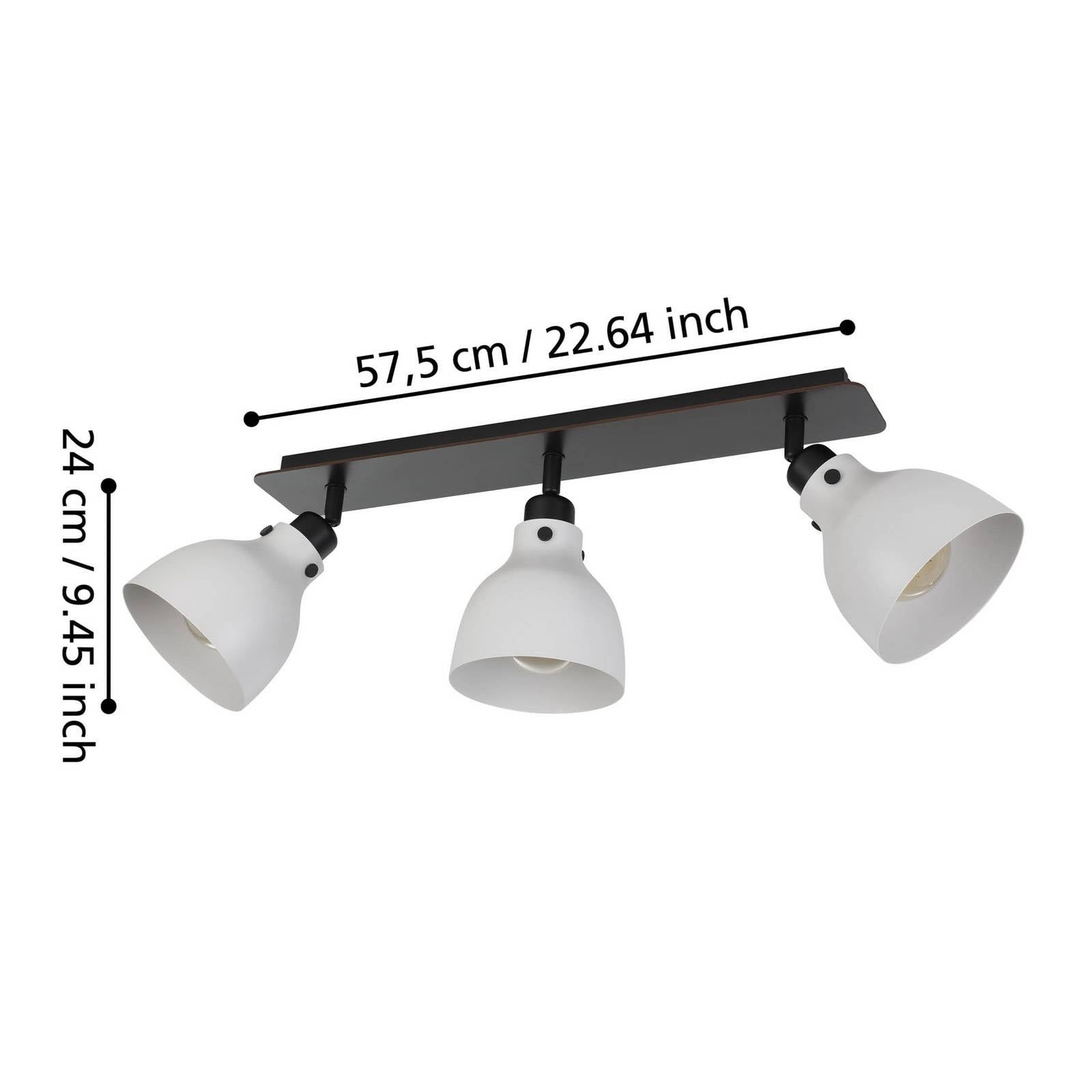  Eglo Eglo Matlock Downlight, Length 74 Cm, Grey/black, 3-bulb. 