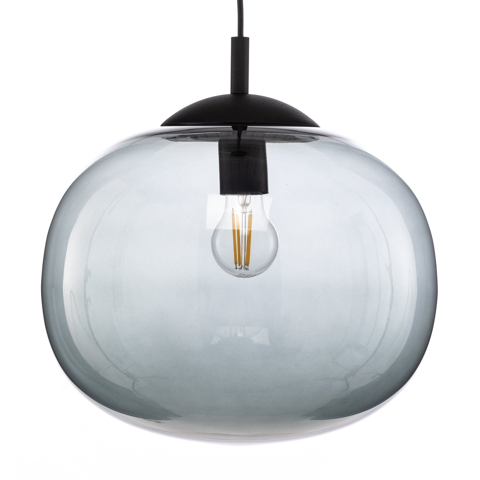 Hanglamp Vibe, grafietgrijs-transparant glas, Ø 35 cm
