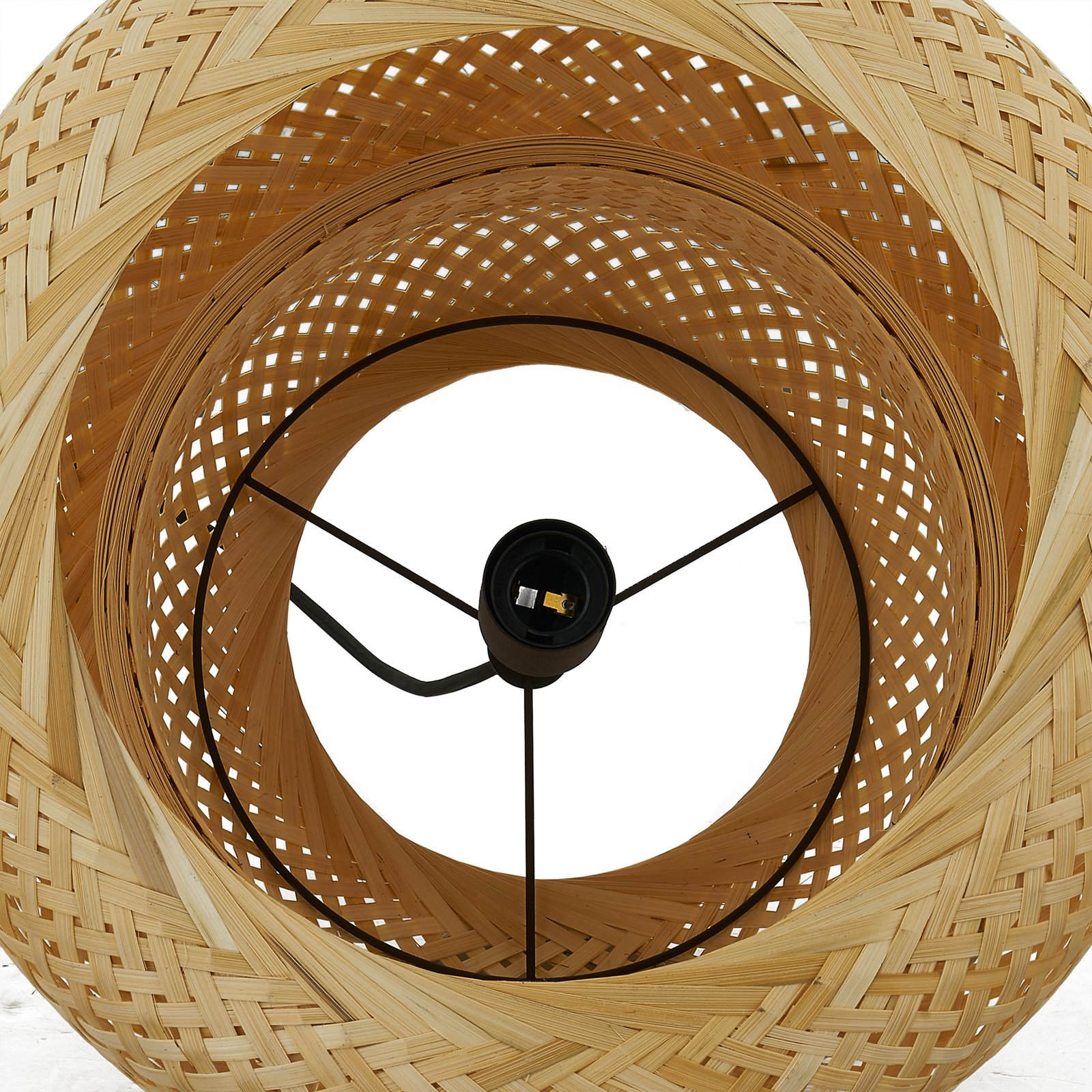 Lindby Venora pendant light, Ø 40 cm, single tier, bamboo,E27