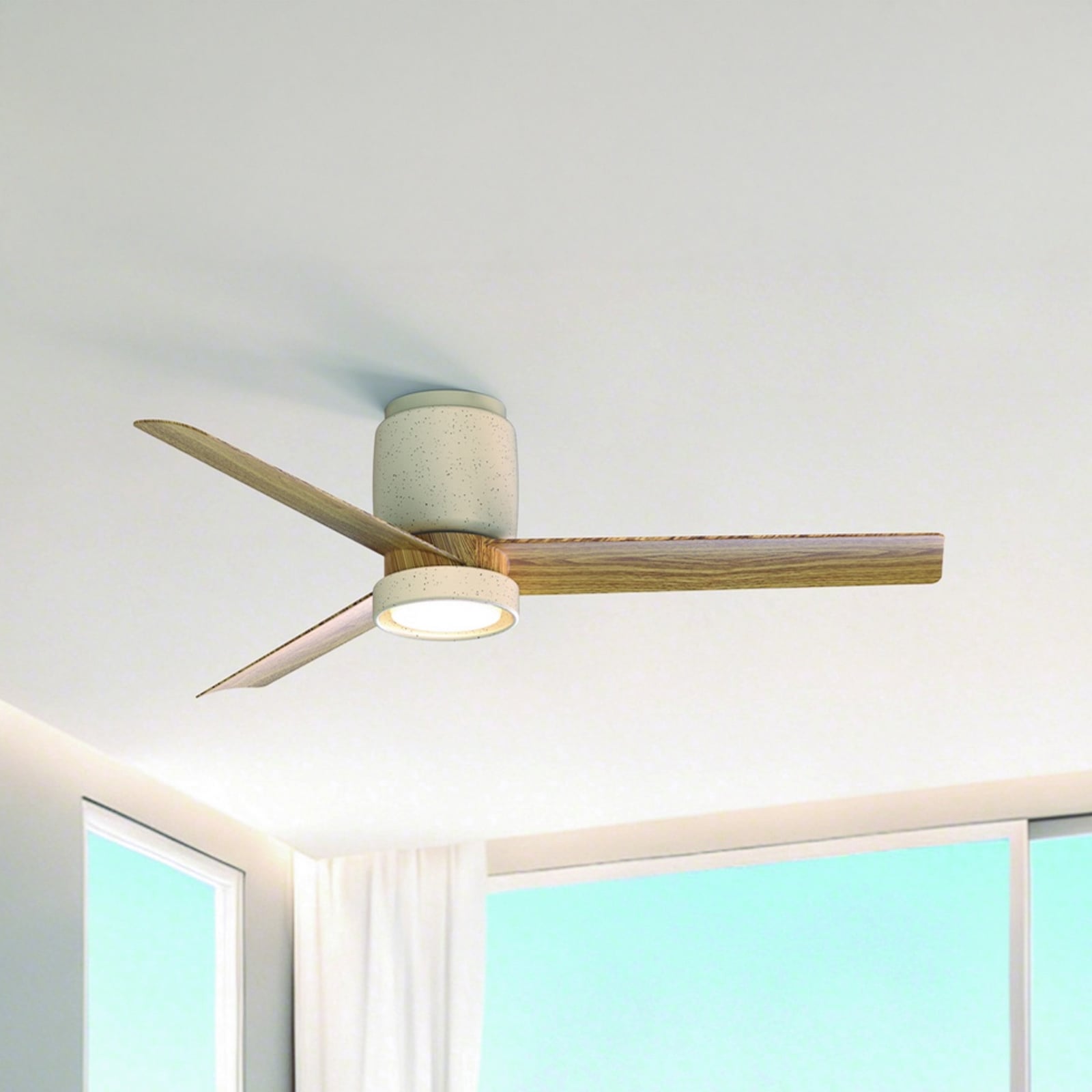 LED-Deckenventilator Ceramica M, weiß, DC, leise, CCT