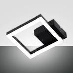 LED wall light Bard, black, 17 x 17 cm, metal, dimmable