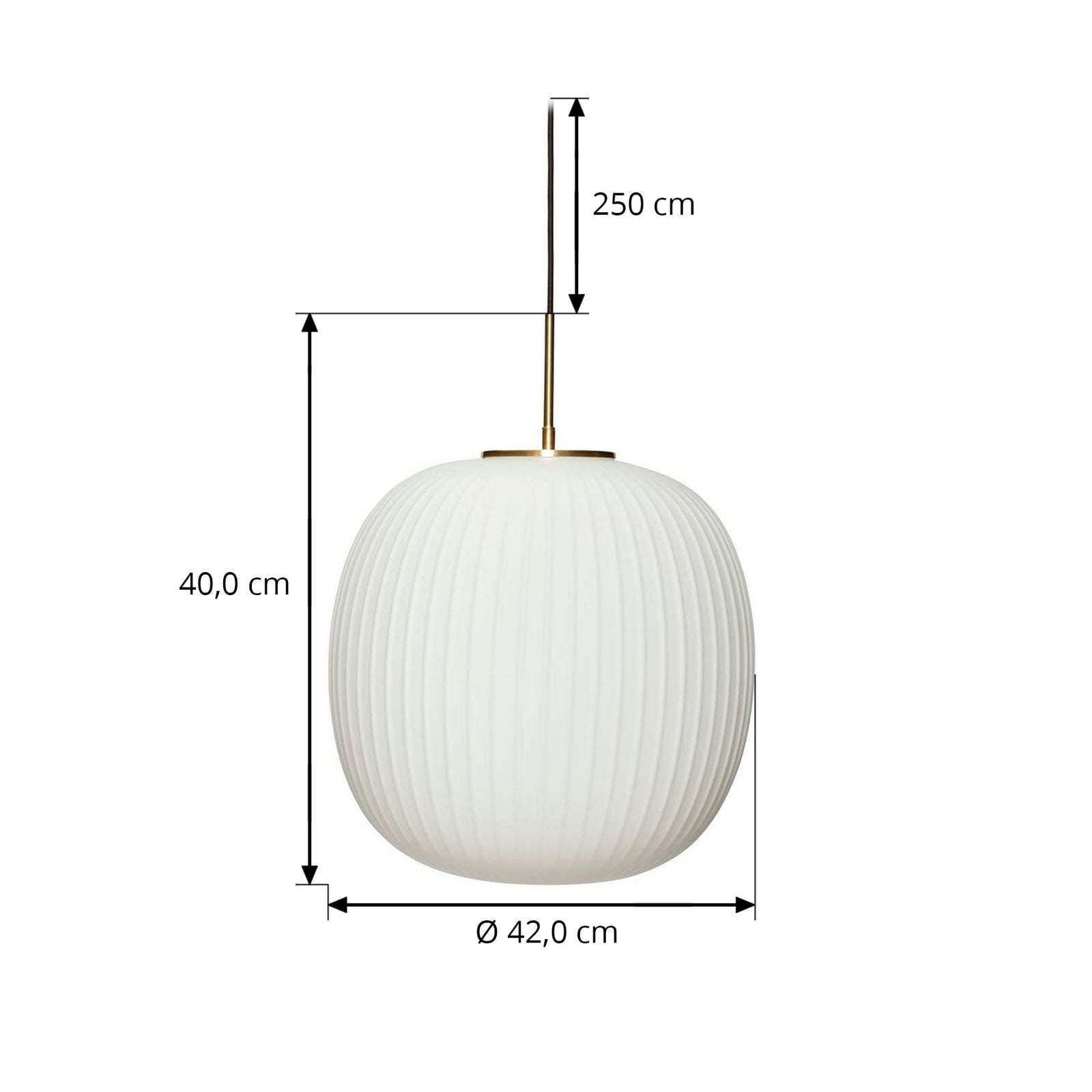 Serene Candeeiro Suspenso Ø42 Opal/Brass - Hübsch Serene Candeeiro Suspenso Ø42 Opal/Brass - Hübsch