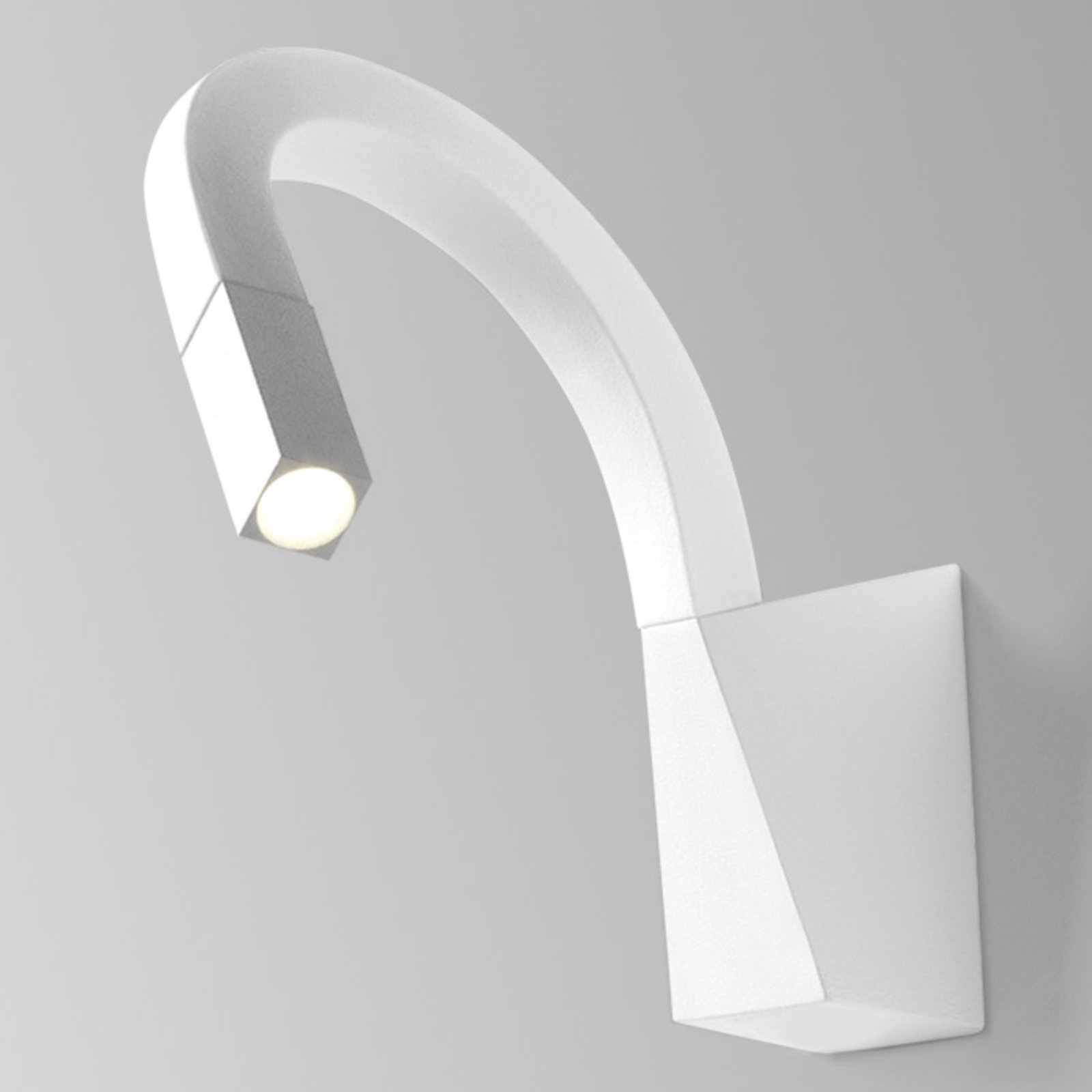 Bøyelig LED-vegglampe Snake i hvitt