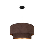 Lampada a sospensione Boho, marrone/oro, Ø 45 cm, tessuto, E27 - Duolla