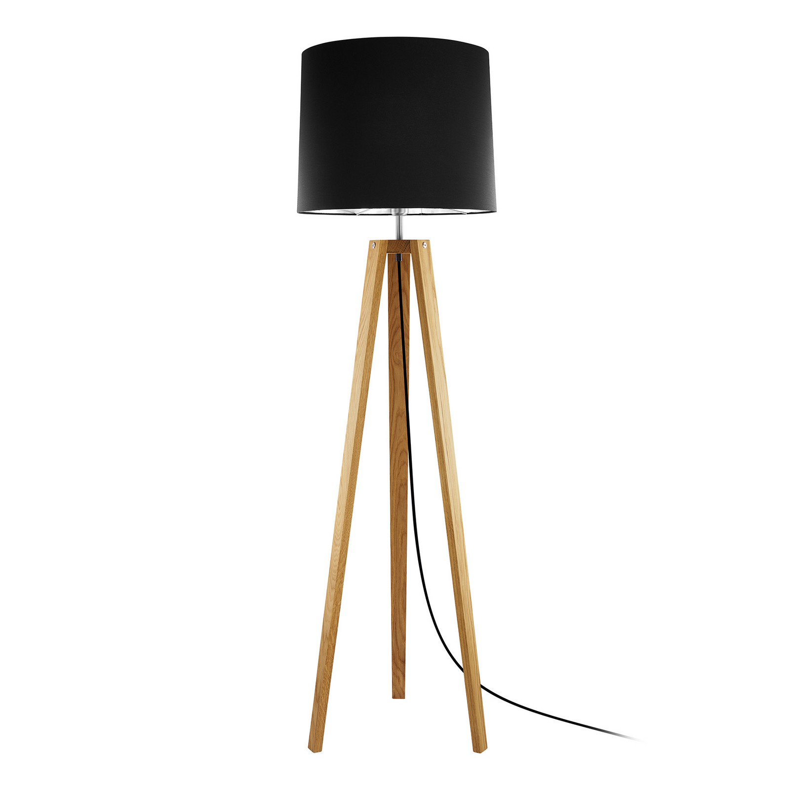 HerzBlut Anni lampă podea stejar rustic uns/negru