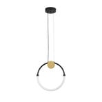 LED-Hängelampe Briana, Ø 30 cm, schwarz/goldfarben, Metall