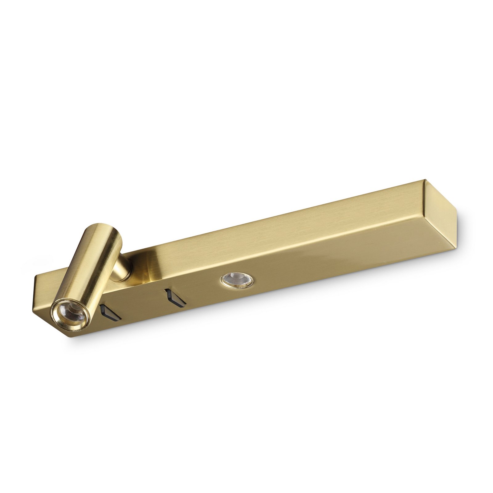 Ideal Lux LED wall light Bonne Nuit 1, brass-coloured, 22 cm