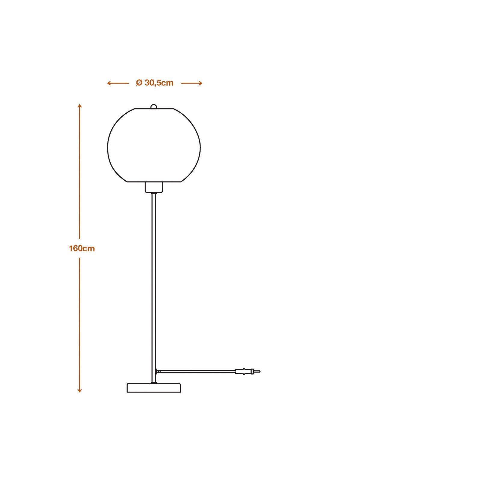 LEDVANCE lampa stojąca Ball wysokość 116 cm, brązowa, tektura falista, E27