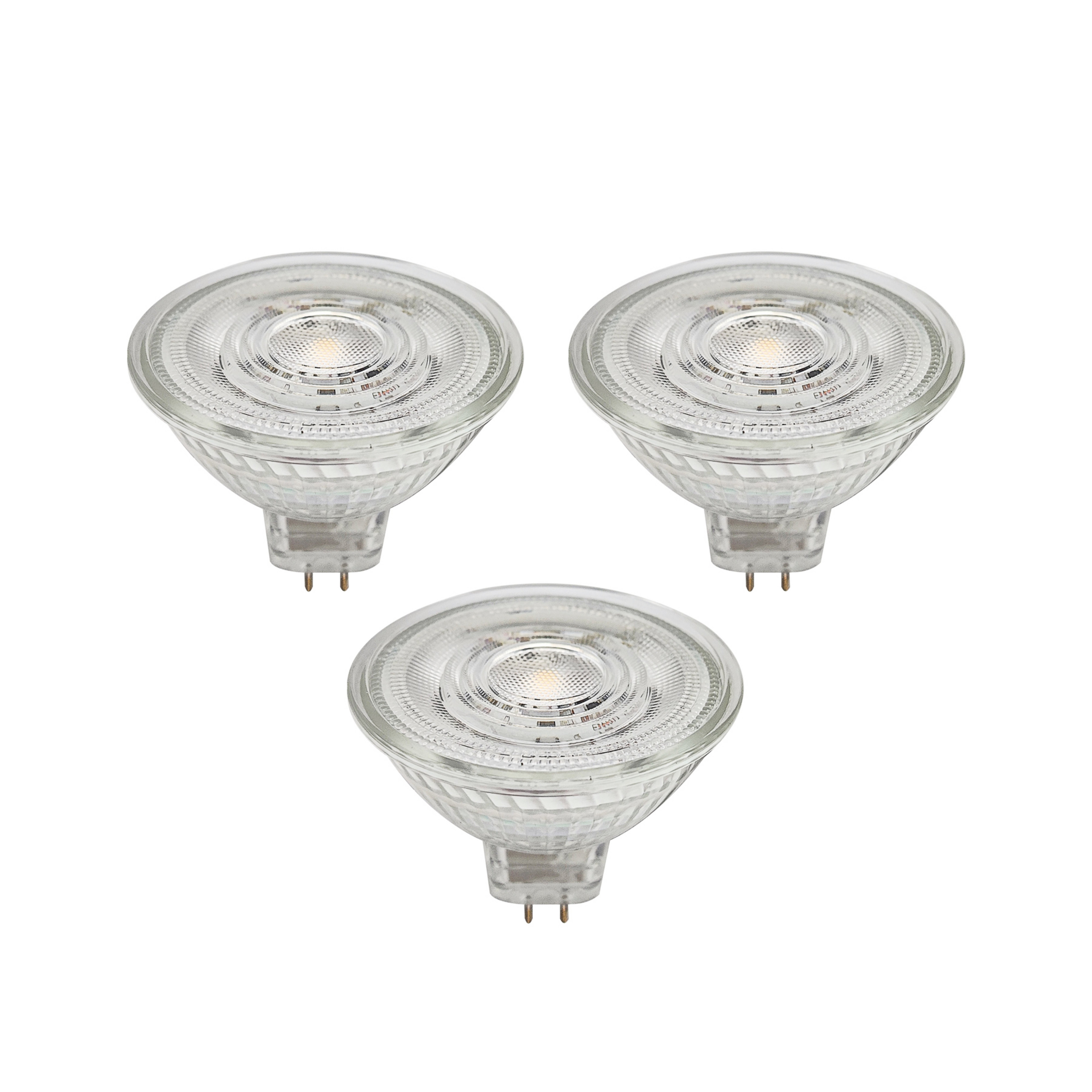 Prios LED-reflektor GU5.3 4.9W 500lm 36° klar 830 sæt med 3 stk