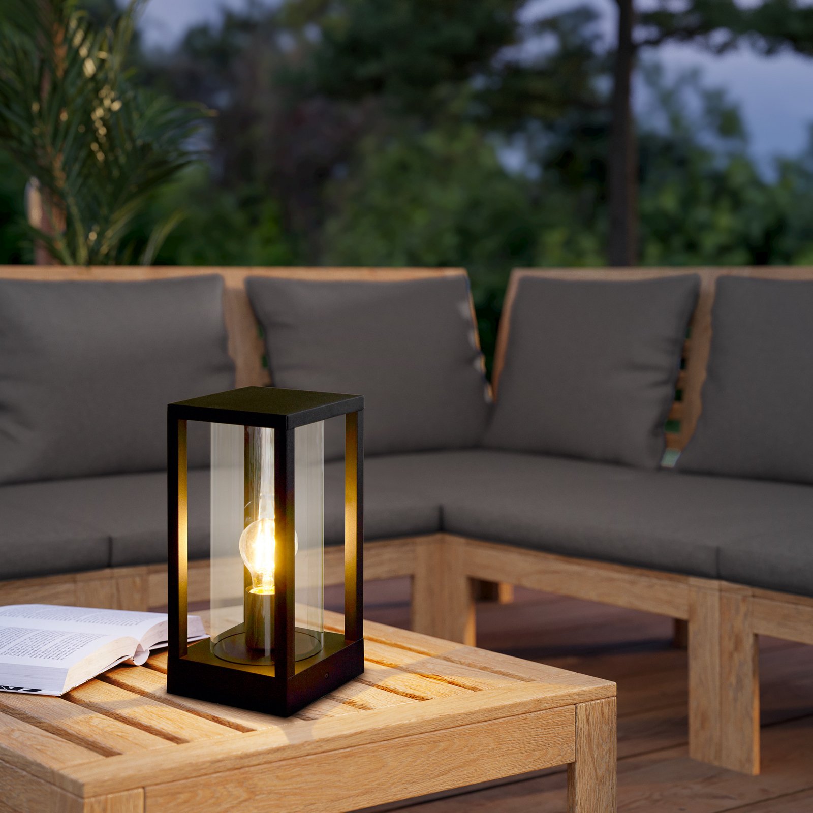 Außenwandlampe Cascinetta, Breite 15 cm, schwarz, Metall