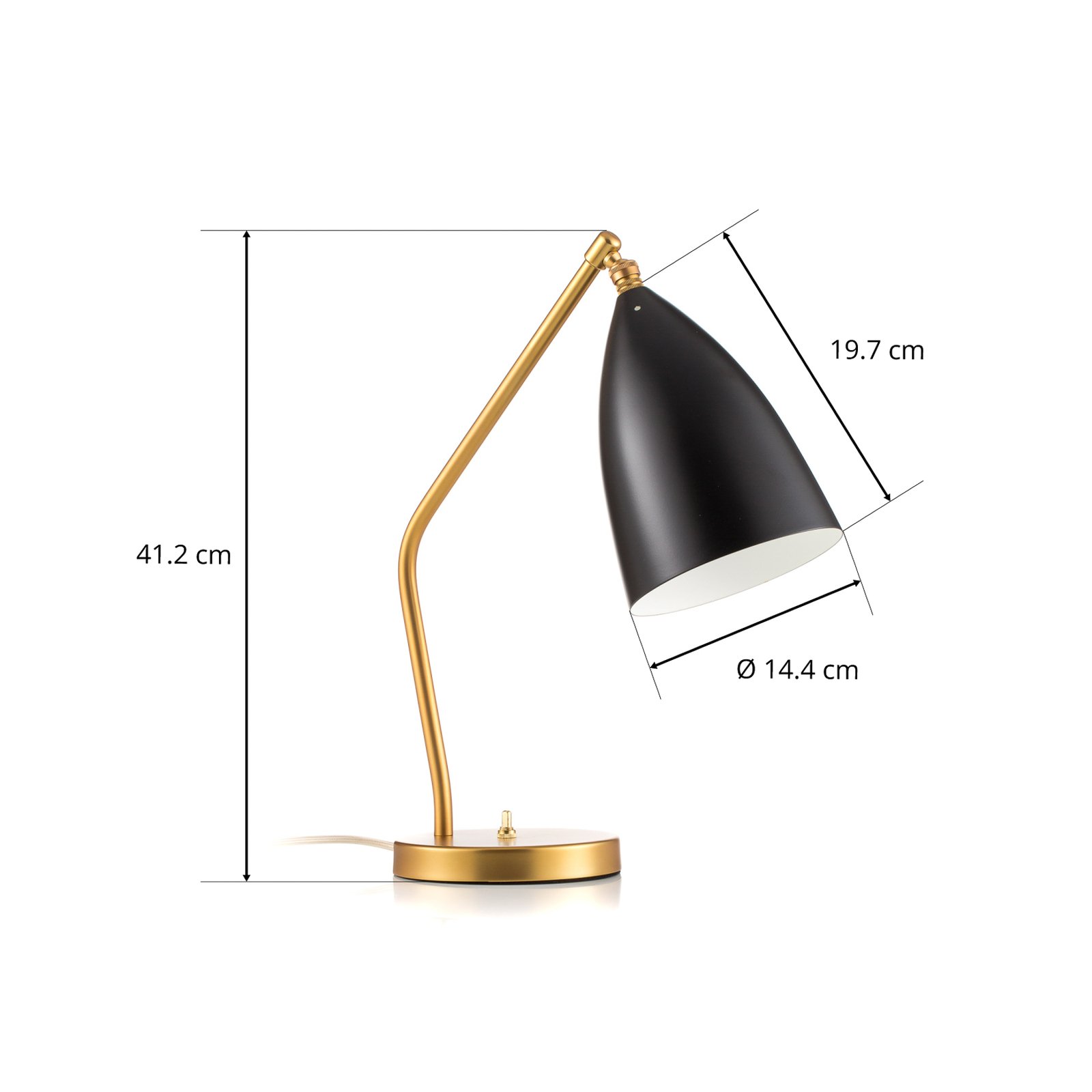 GUBI Gräshoppa lampe à poser, noire