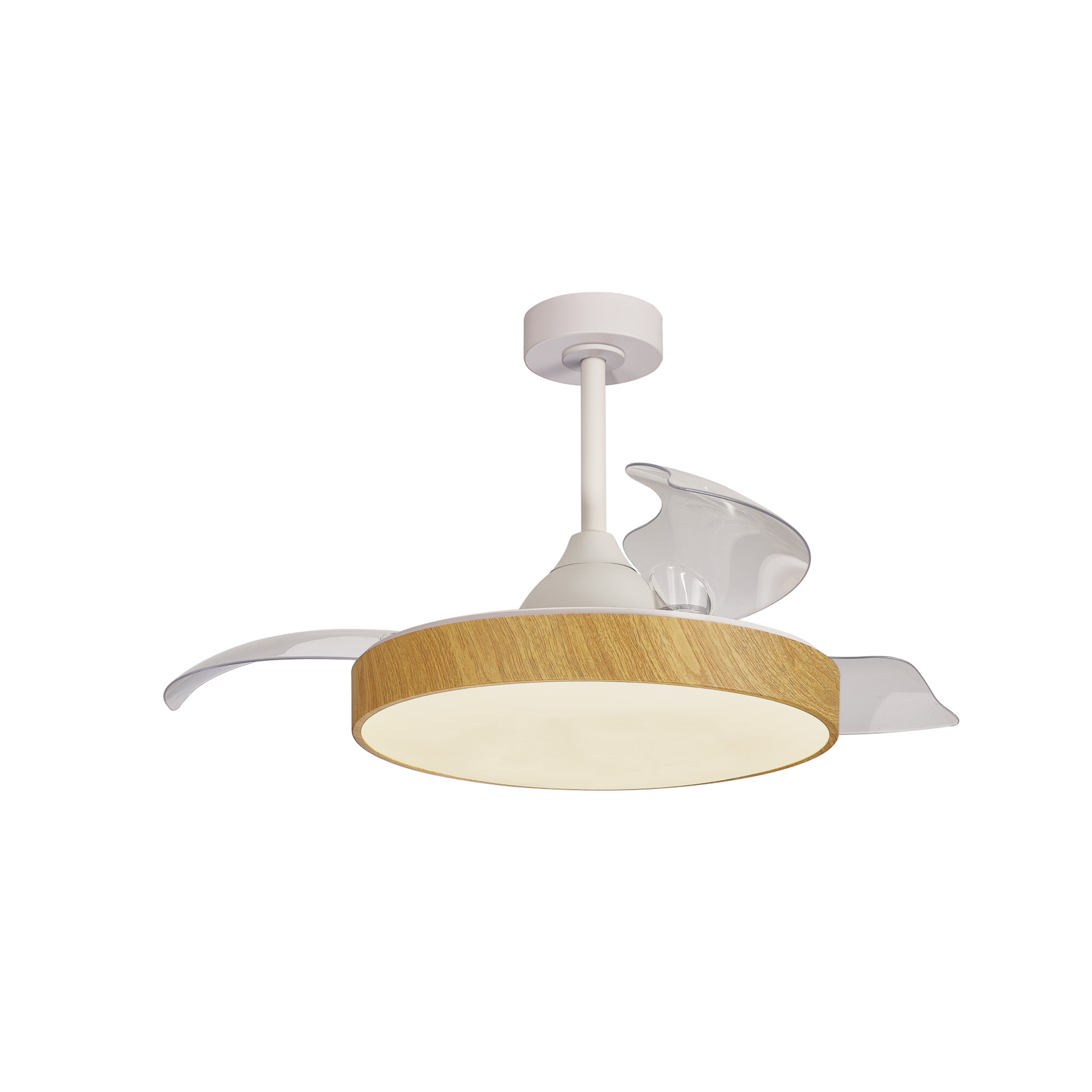 LED-Deckenventilator Alaska Holzdekor DC leise Ø 106 cm CCT