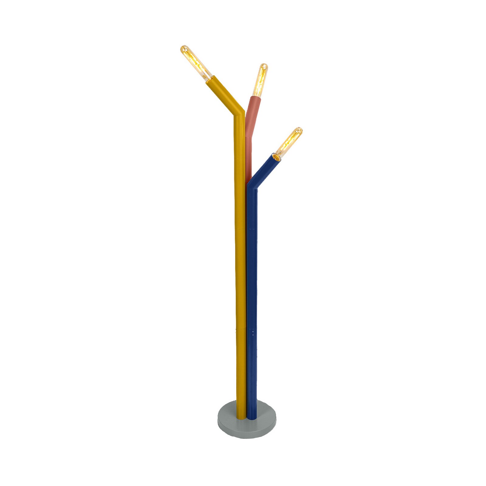 OSRAM Decor Straw floor lamp, 3-bulb, colourful, steel, E27