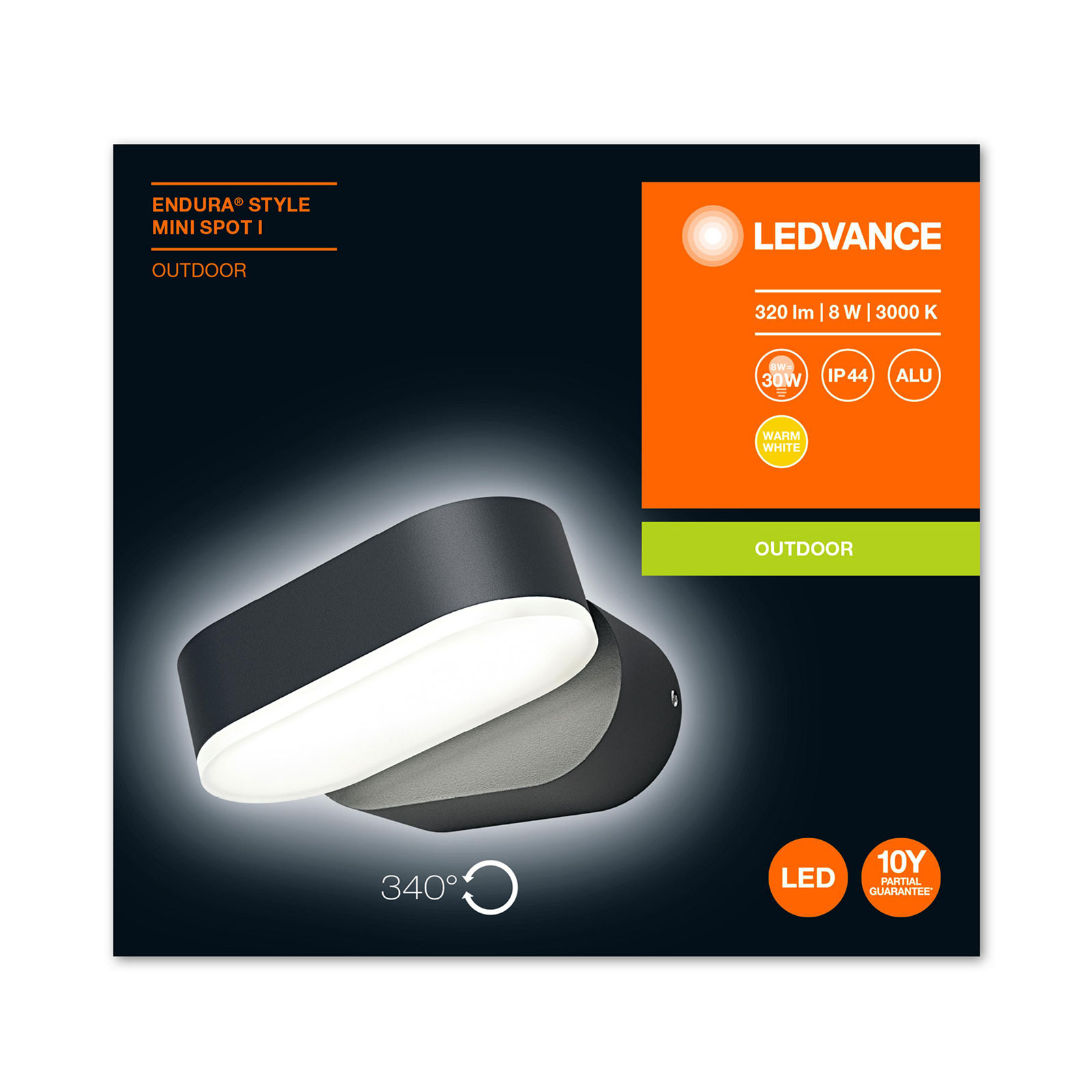"LEDVANCE Endura Style Mini Spot I LED" tamsiai pilka