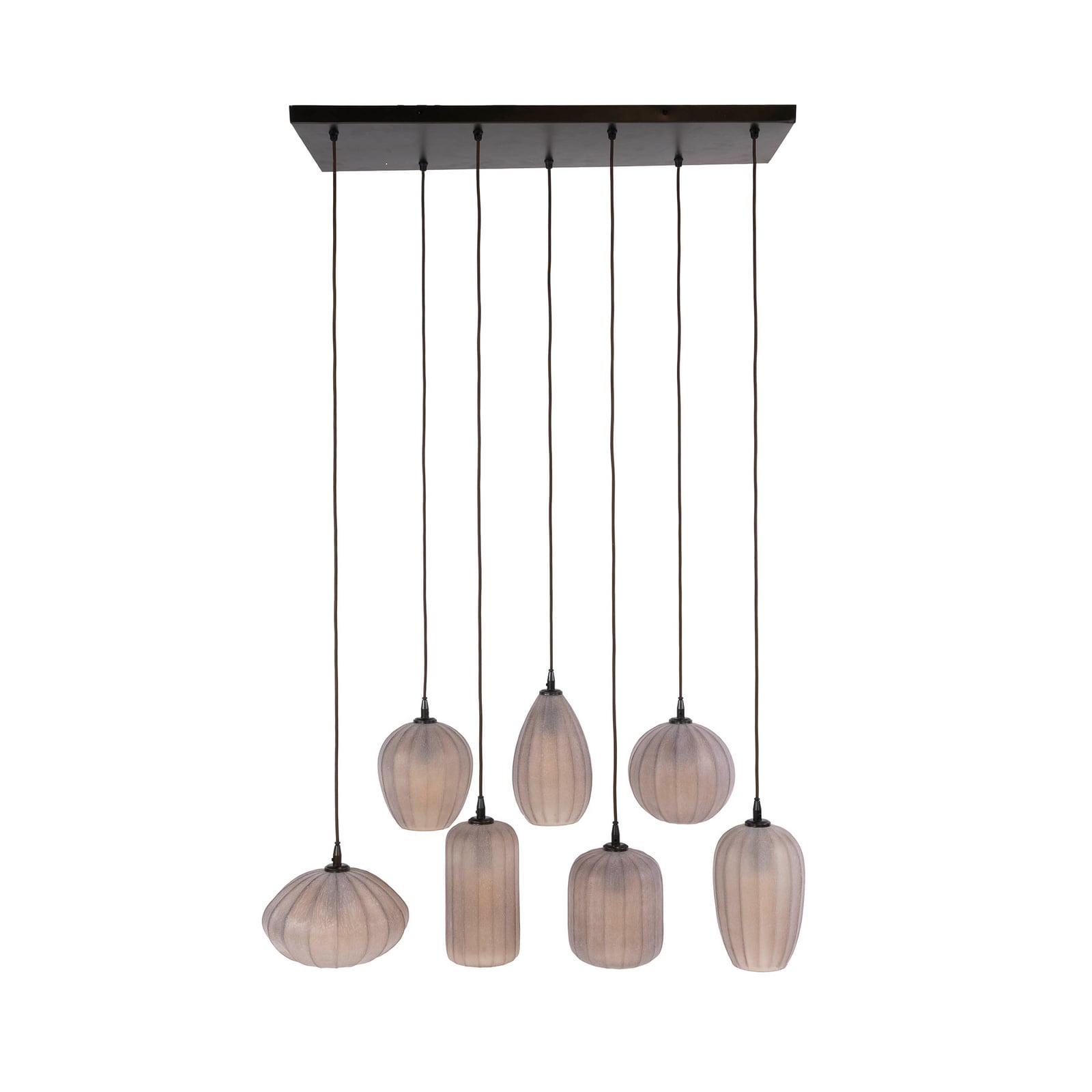 Pendelleuchte Altura, 7-flammig, 96 cm, braun, Glas, E27 Pendelleuchte Altura, 7-flammig, 96 cm, braun, Glas, E27