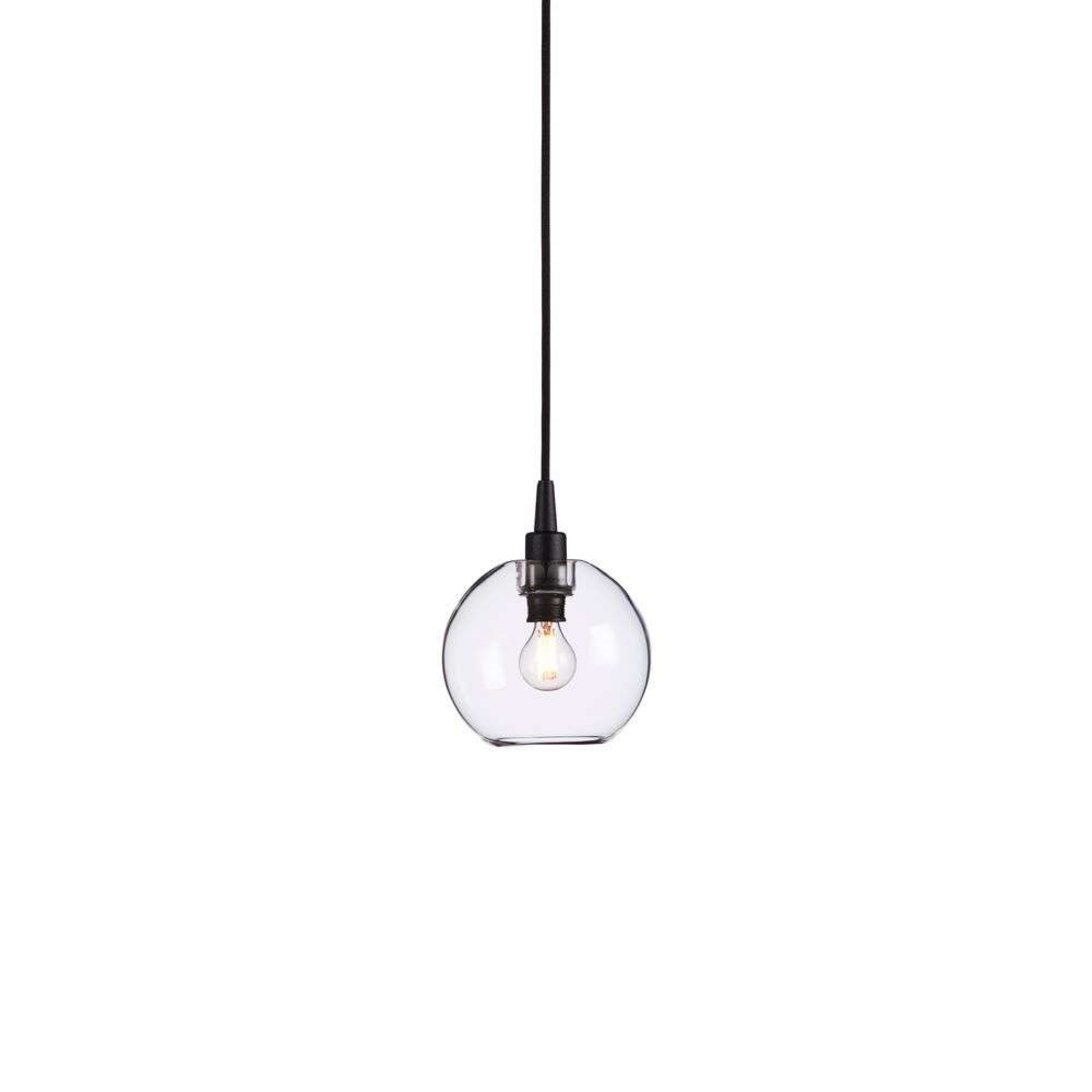 Gloria Pendant Ø160 Black/Clear Glass - Belid