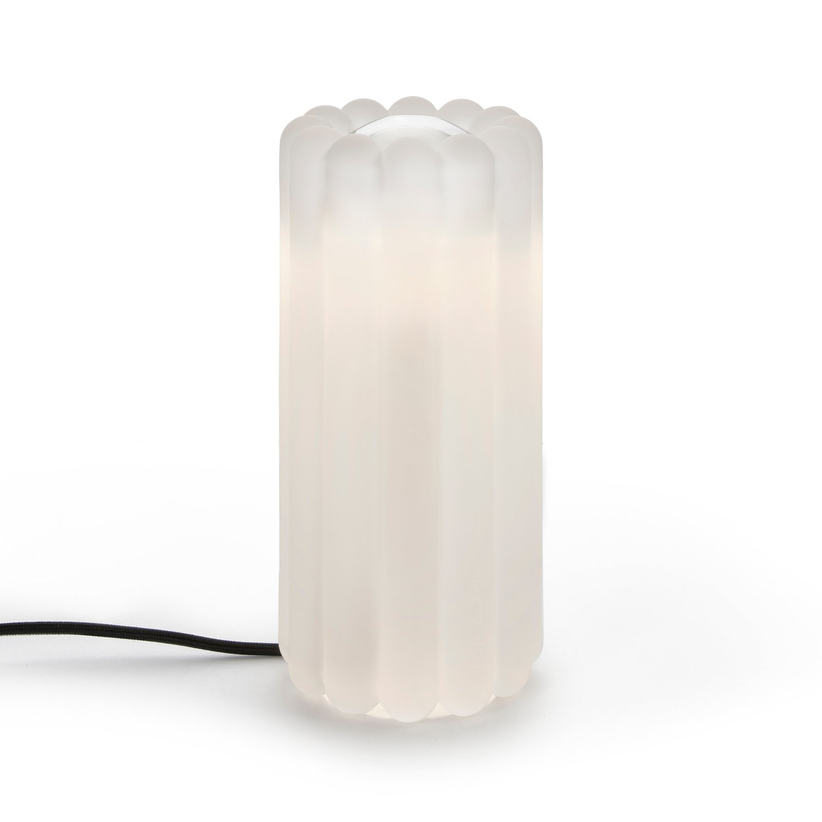 Candeeiro de mesa LED Press da Tom Dixon, vidro fosco, altura 24 cm Candeeiro de mesa LED Press da Tom Dixon, vidro fosco, altura 24 cm