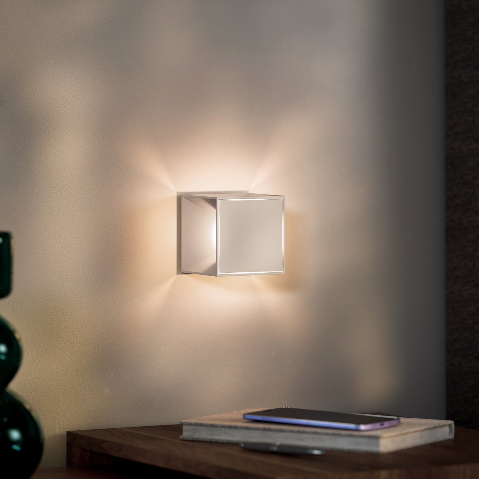 Nutalis mini lampada da tavolo LED, beige, IP54, dimmerabile