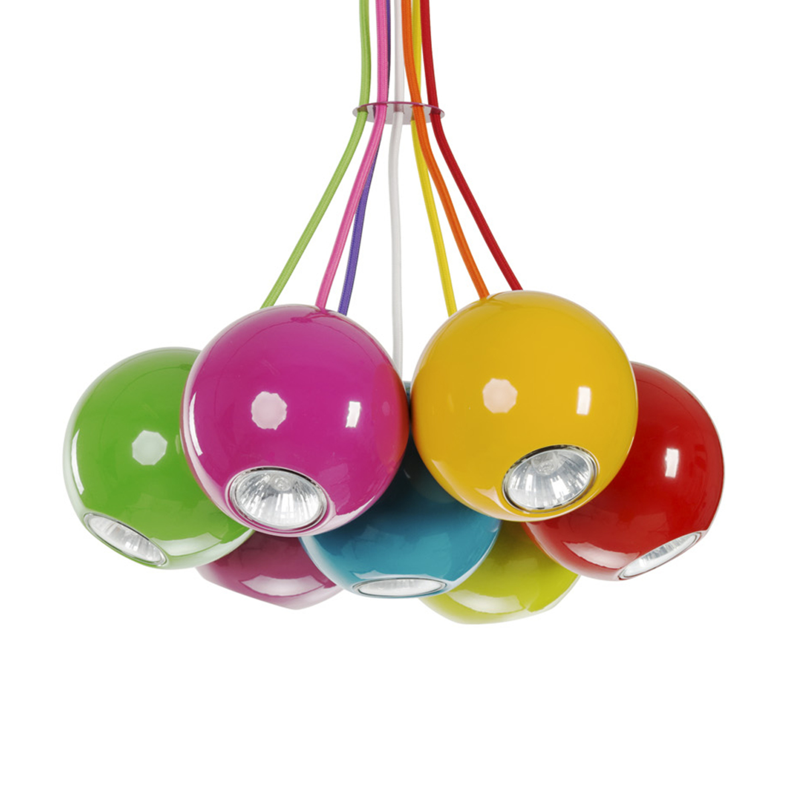 Suspension Malwi VII avec sphères multicolores