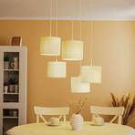 Hanglamp Soho, cilindrisch, rond 5-lamps wit