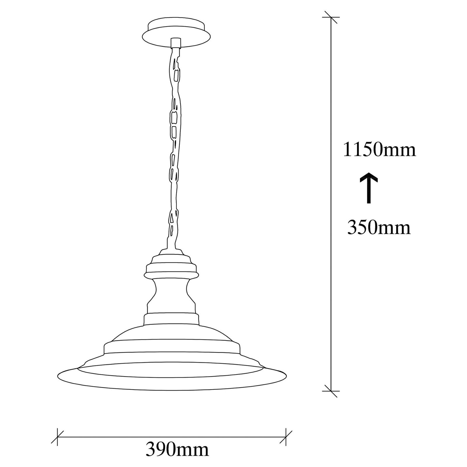 Sivani MR-637 hanglamp, goud antiek, metaal, Ø 39 cm