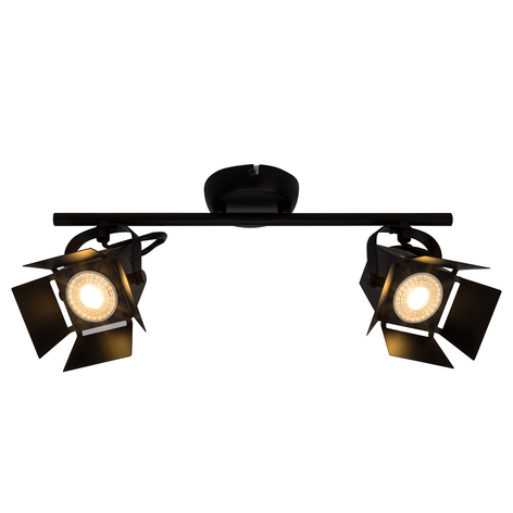 2 lyskilder LED spot taklampe Movie, svart