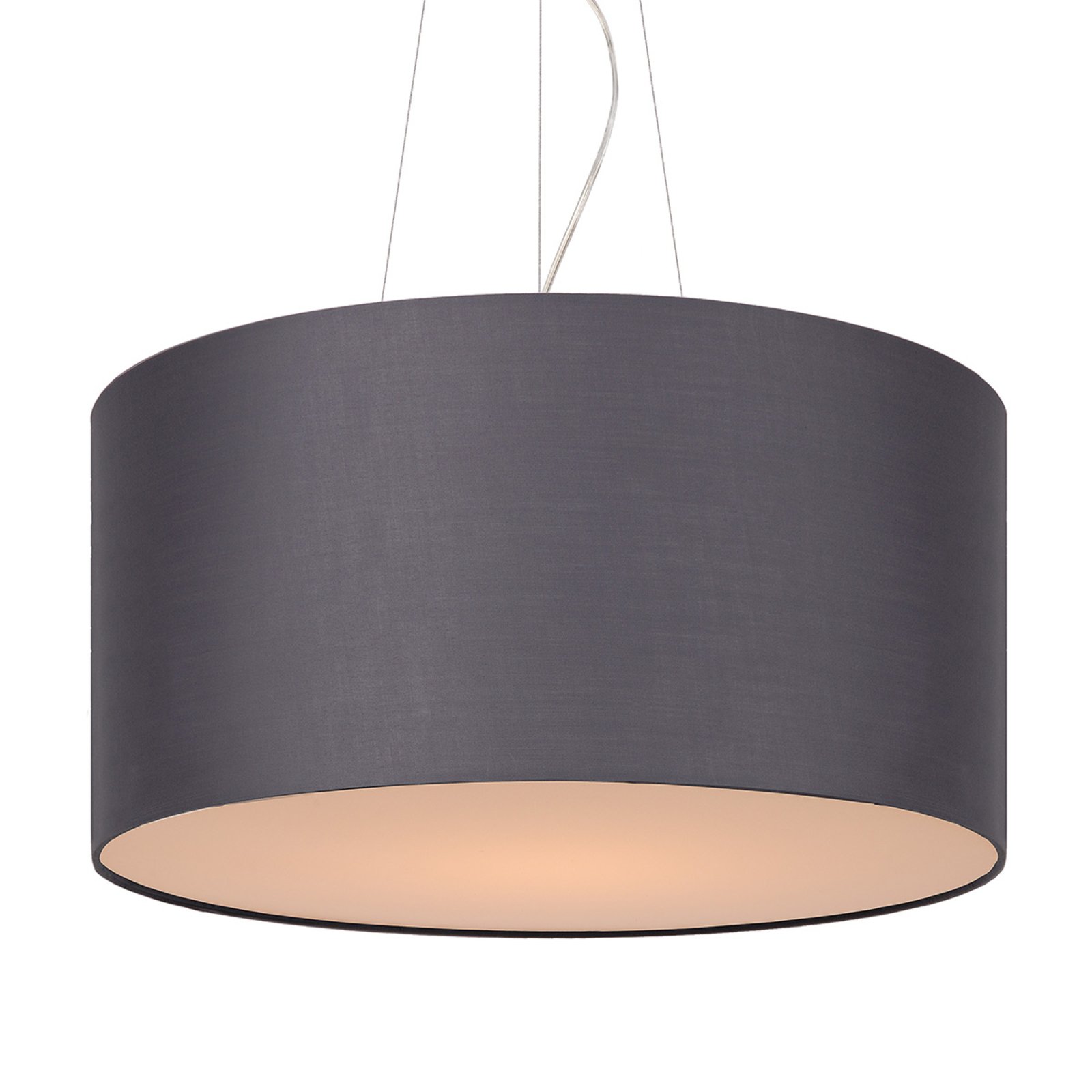 Lucide Universal Coral hanging light, grey, 60 cm, for Living / Dining Room, fabric, E27, 60 W, energy efficiency: A++, H: 30 cm
