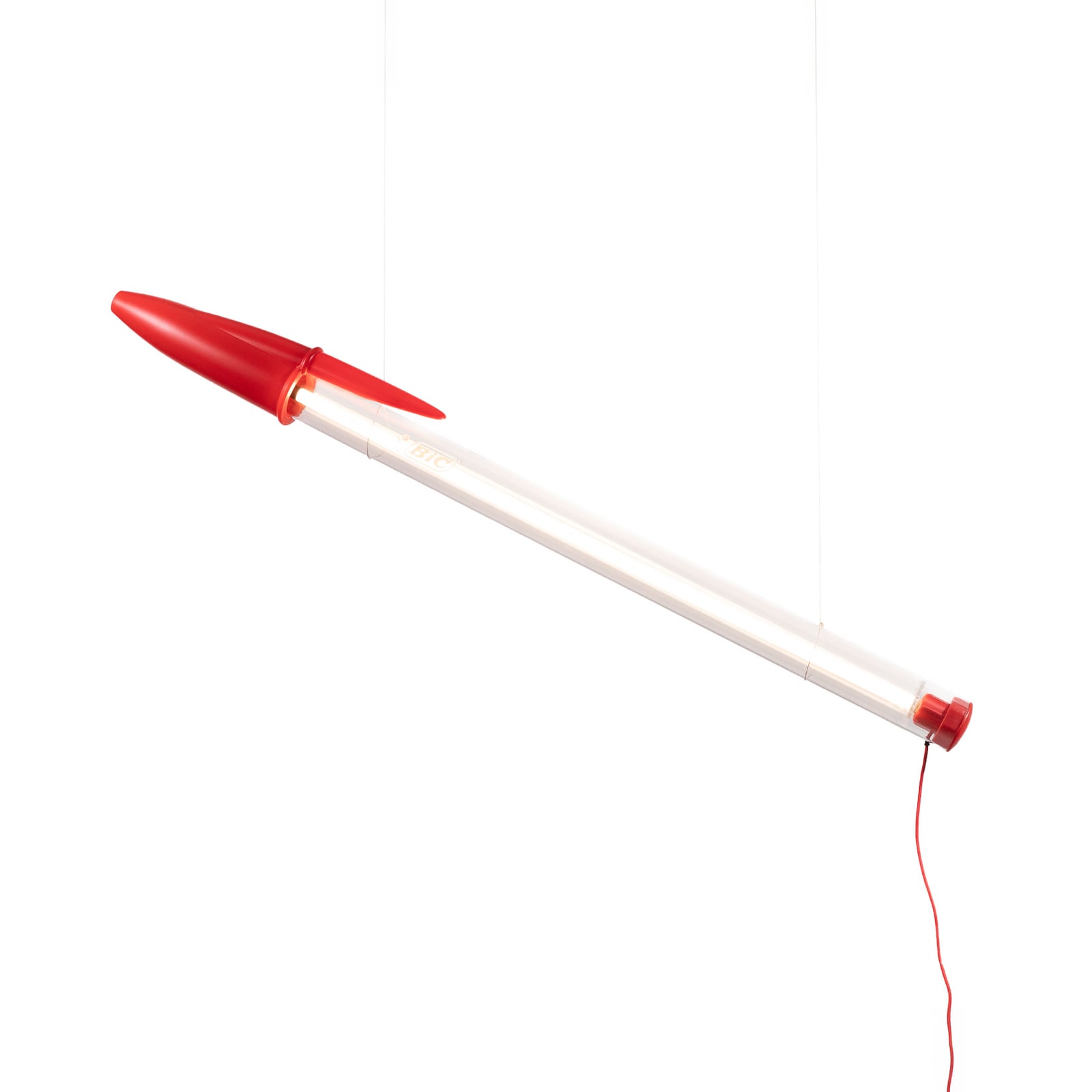 SELETTI LED hanglamp BIC, rood, lengte 173 cm