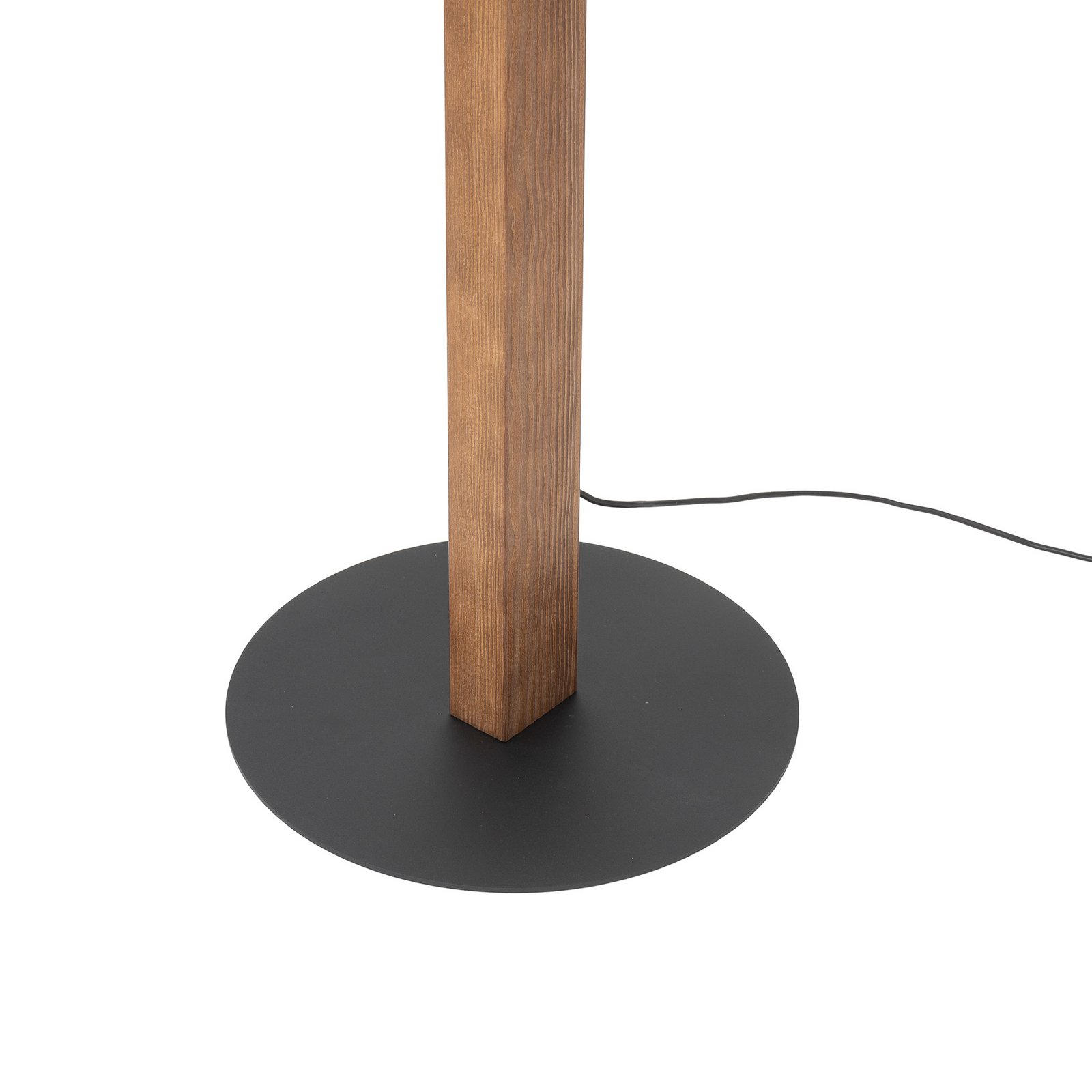 LED wooden floor lamp Teo, walnut, 120 cm, touch dimmer