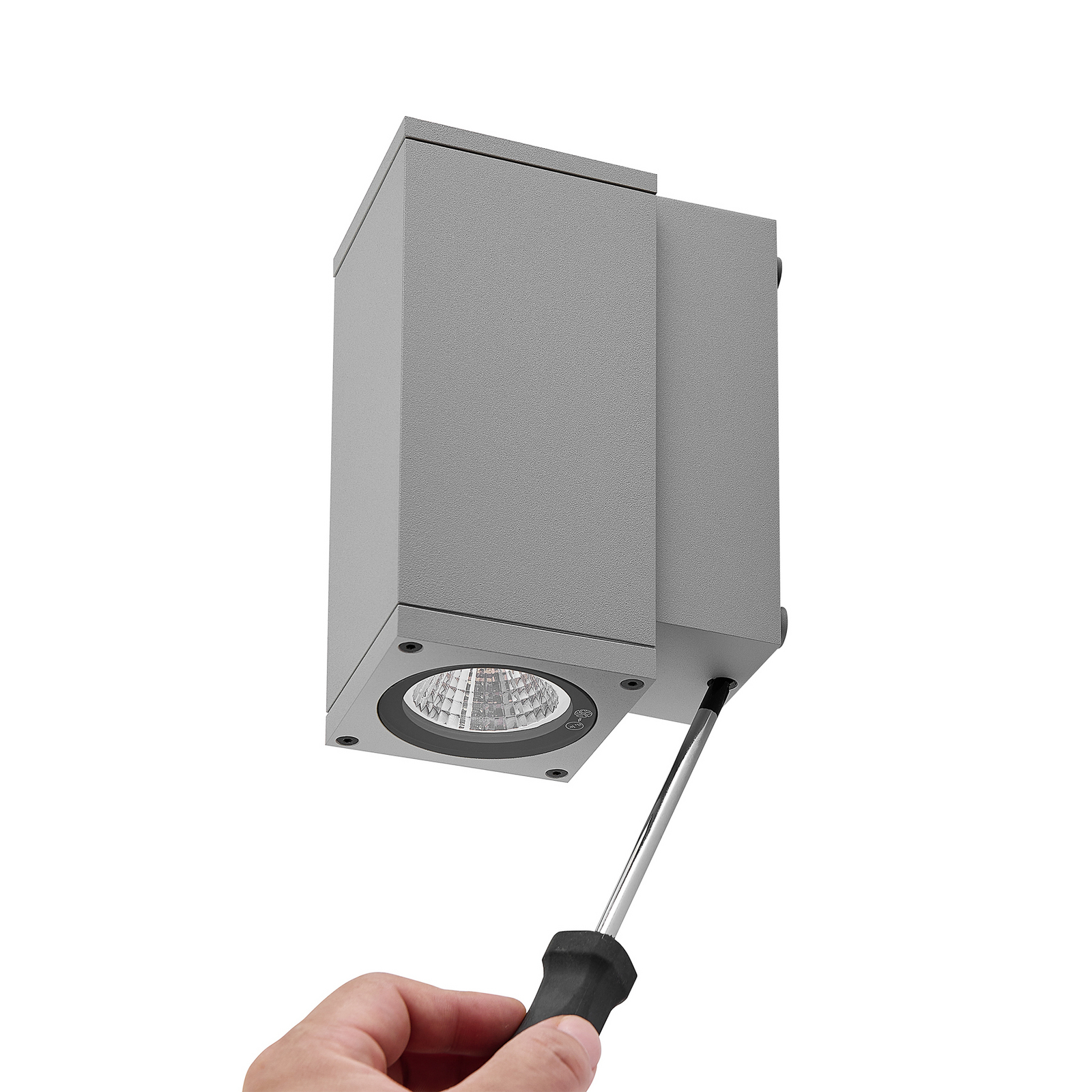 LED-Außenwandlampe ShoreLine Pro Square, hellgrau, 830/840 LED-Außenwandlampe ShoreLine Pro Square, hellgrau, 830/840