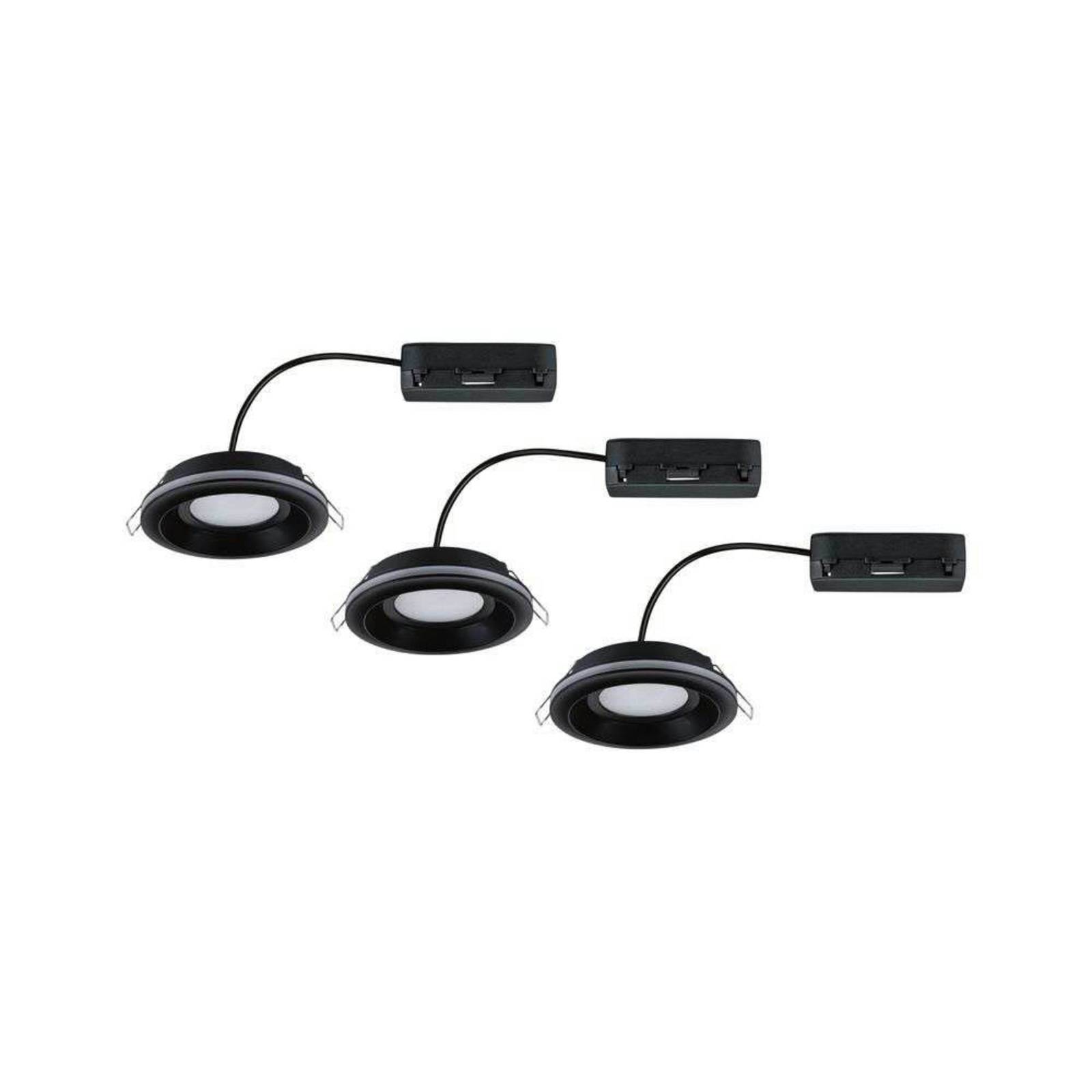 Oprawa wpuszczana LED Paulmann Sormus, czarna, średnica 10 cm, IP65, zestaw 3