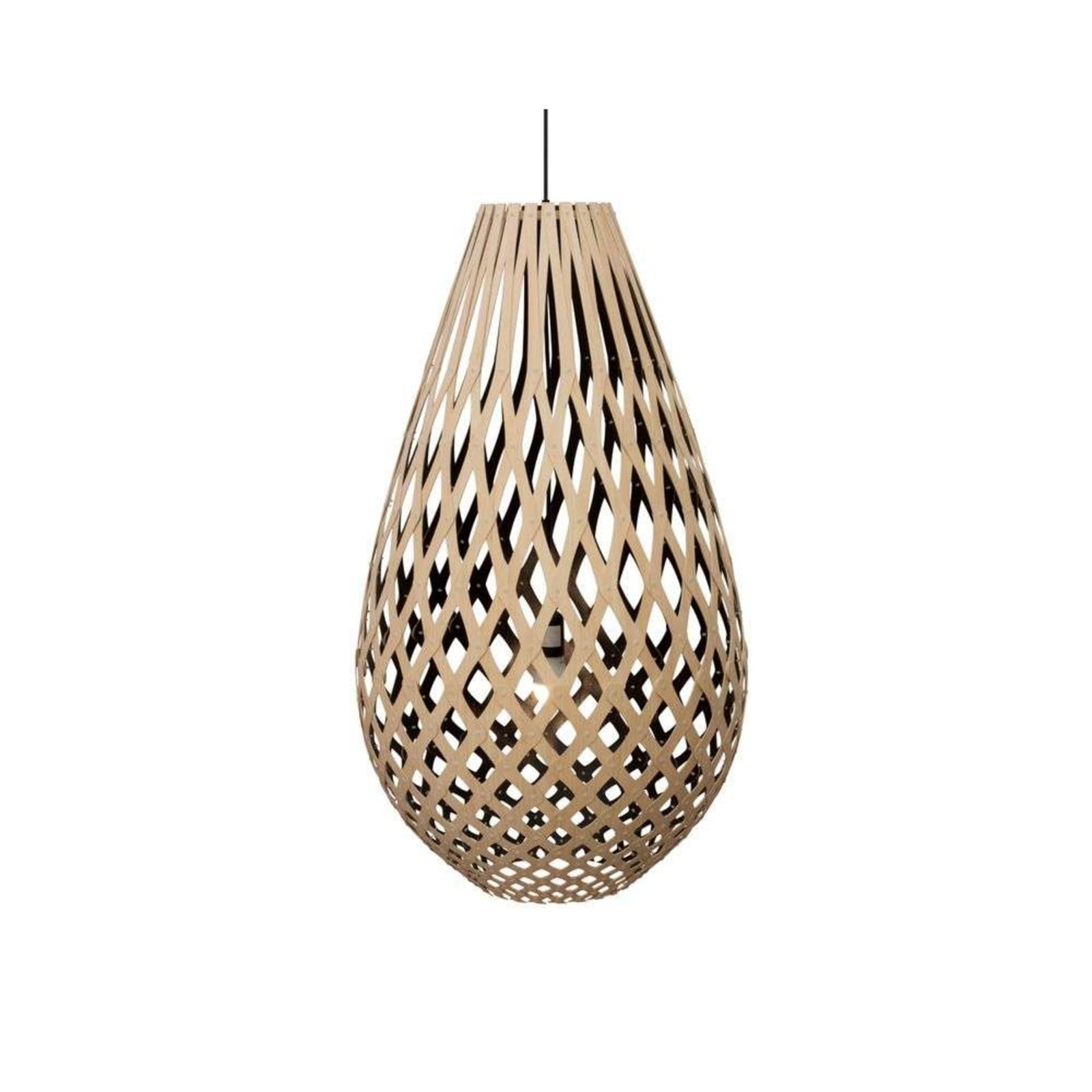 Koura Pendelleuchte H100 Schwarz 1 Seite david trubridge - Wohnzimmer - Bambus