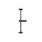 Maytoni LED wall light Touch, black, height 48 cm, dimmable