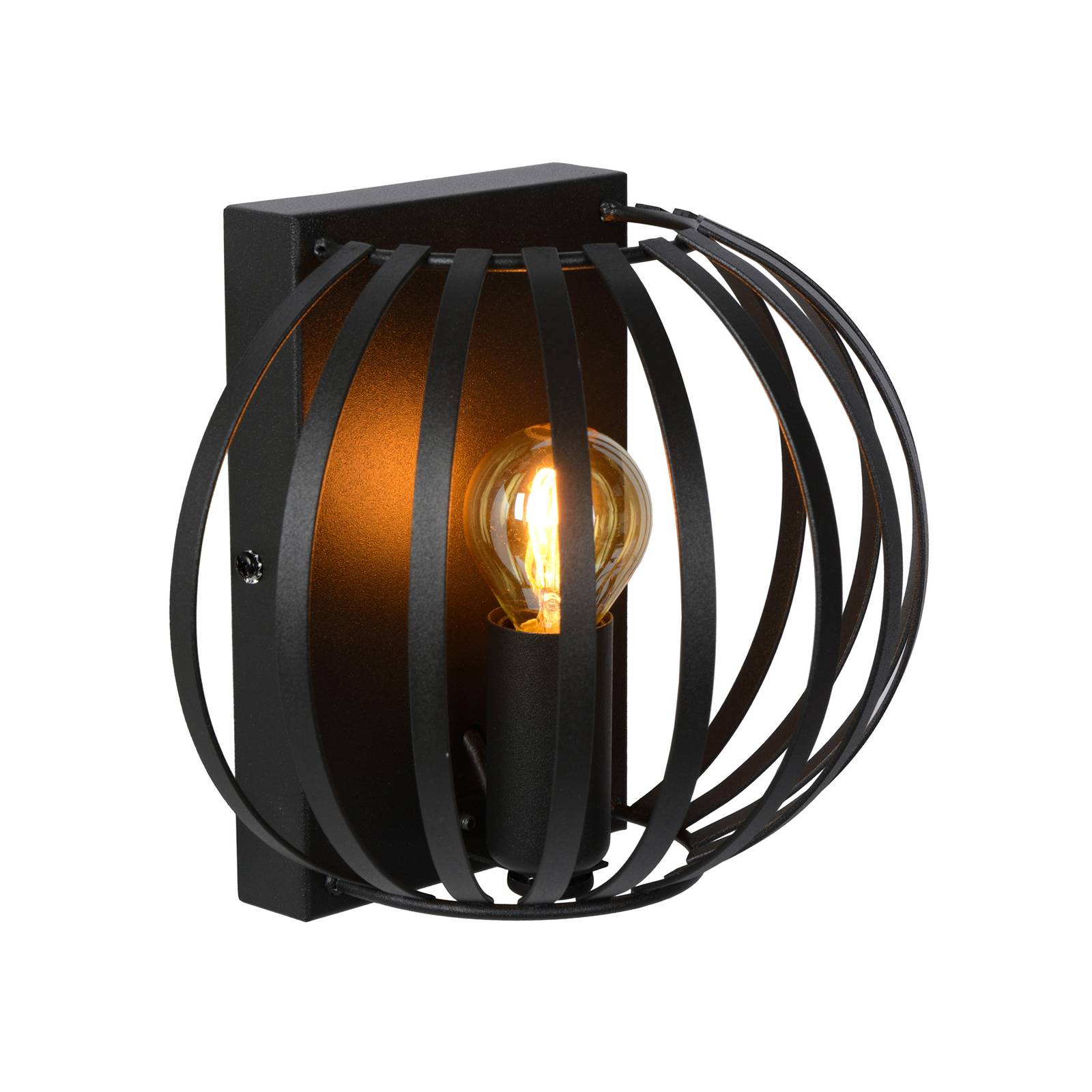 Wandleuchte Manuela mit Käfigschirm, schwarz