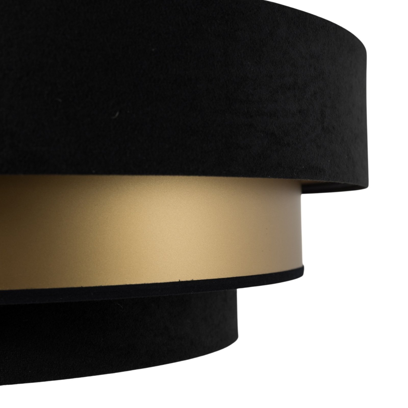 Lampa wisząca Triniti, czarny/złoty, Ø 60 cm, tekstylna