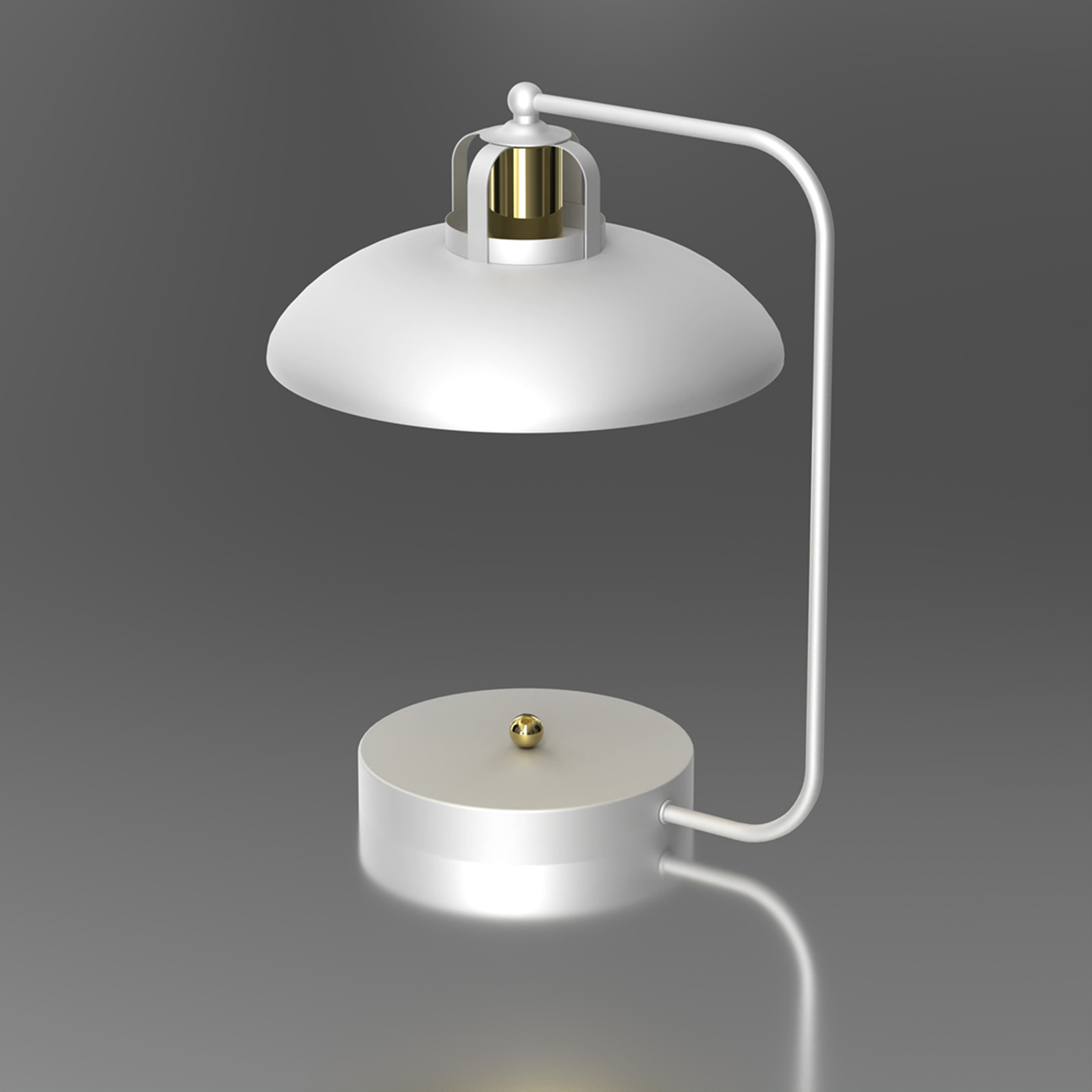 Felix bordlampe, hvid/guld