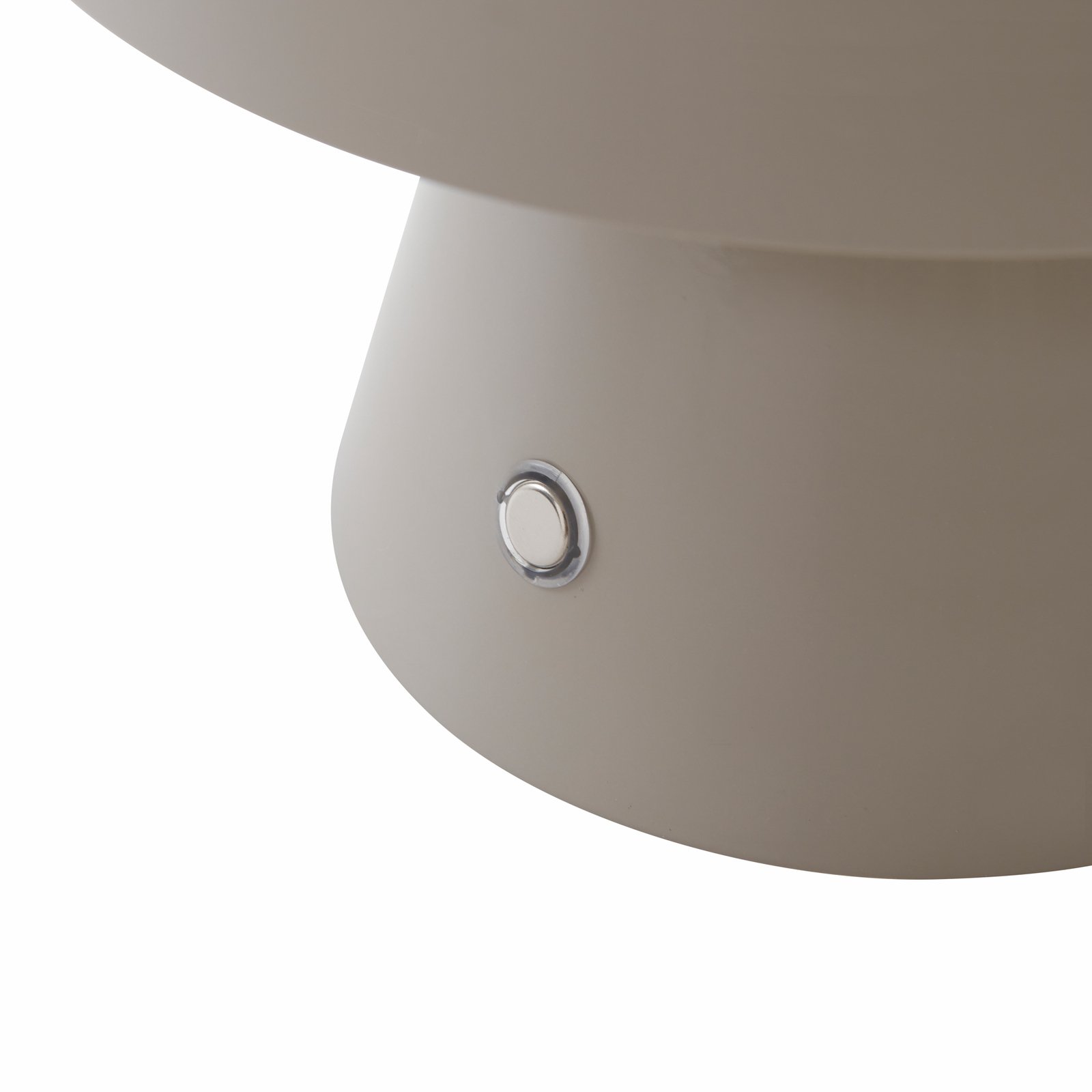 Lindby LED-Akkutischlampe Nevijo, grau, Eisen, USB, Dimmer