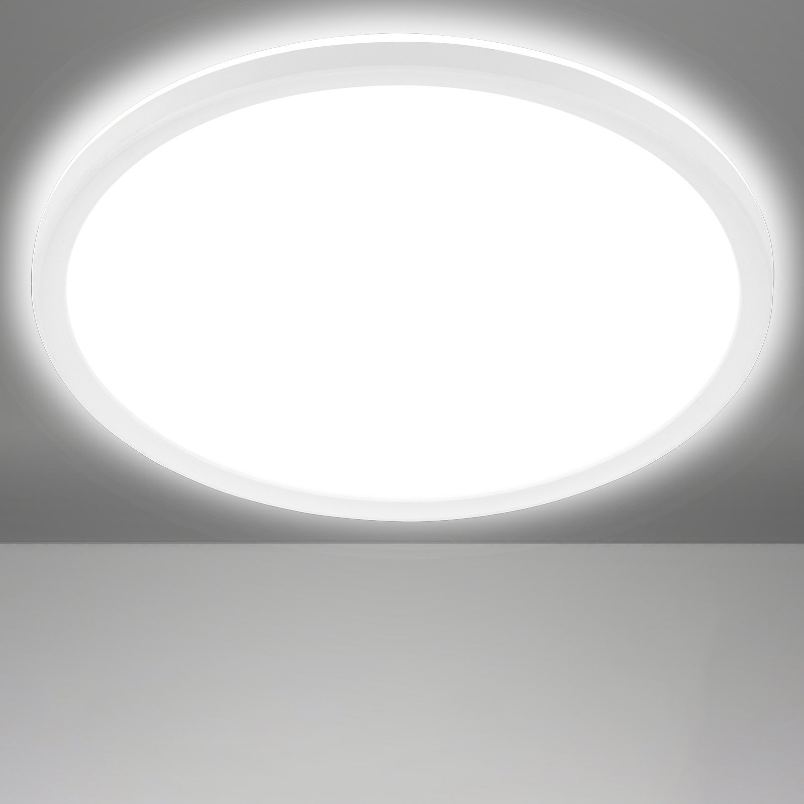 LED-taklampa Slim, rund, 42cm