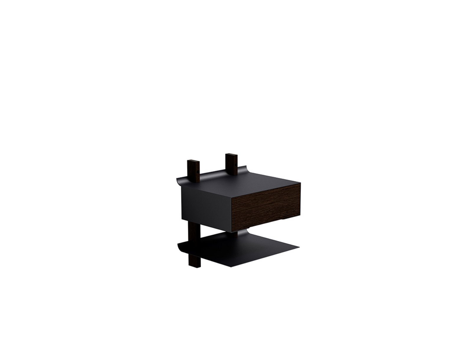 Smile Bedside Table Shelf Smoked Oak/Black - Eva Solo