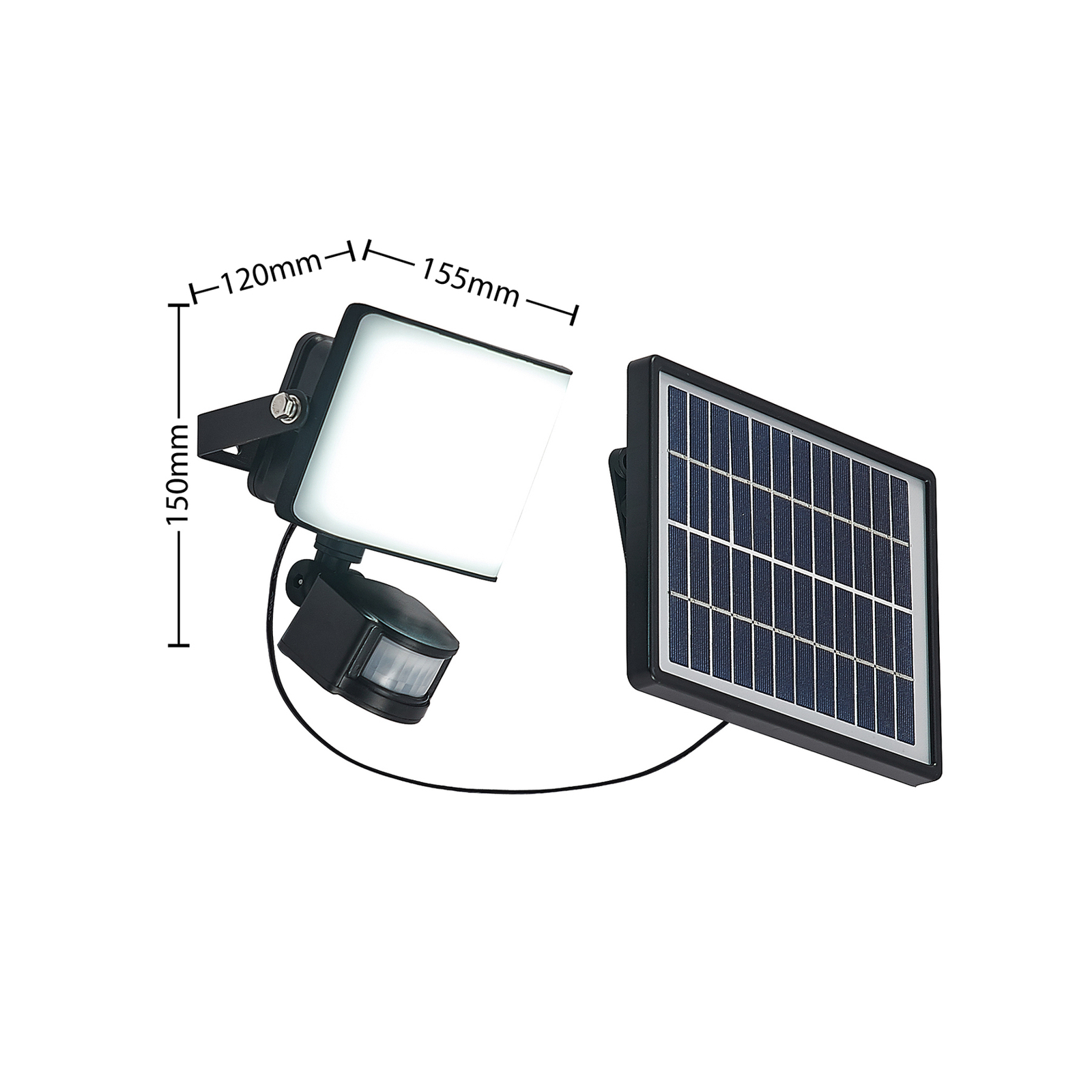 Prios Darini LED-solcelleveggspot med sensor