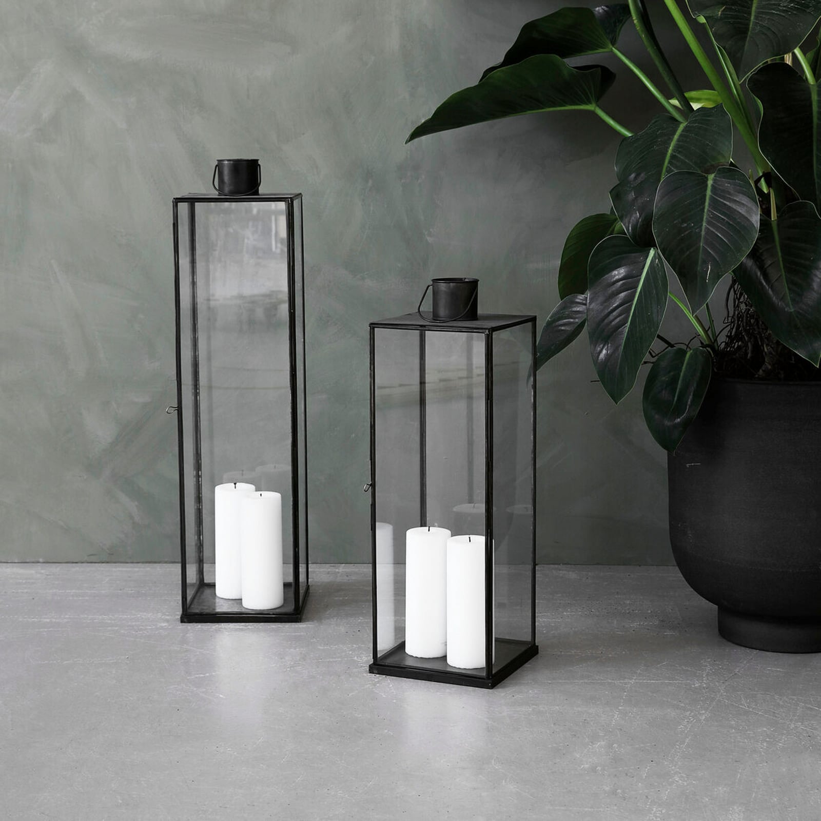 Lanterna HDNarrow, nero anticato, altezza 79 cm - House Doctor