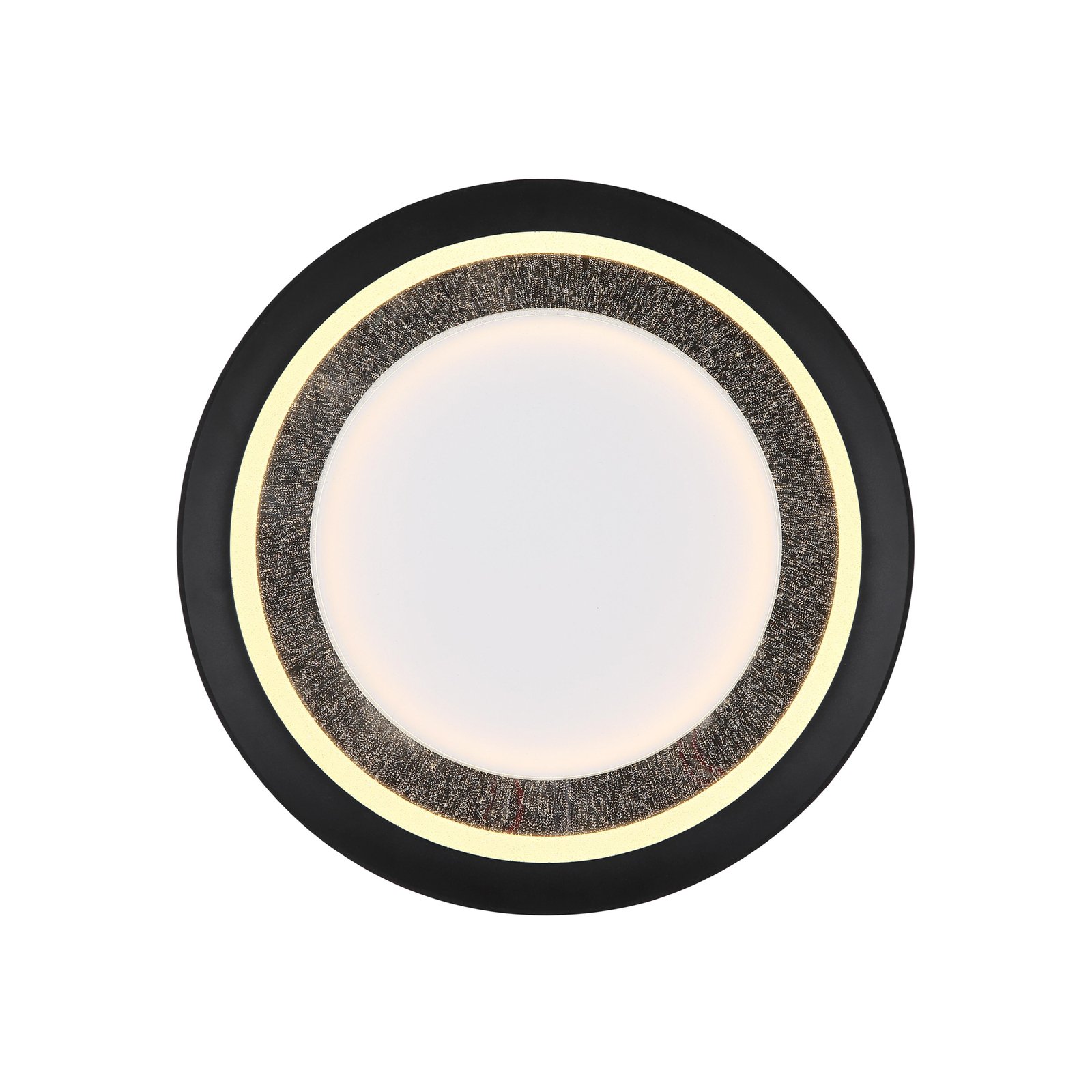 Stropní svítidlo Clarino LED, Ø 36 cm, černá/bílá, akryl