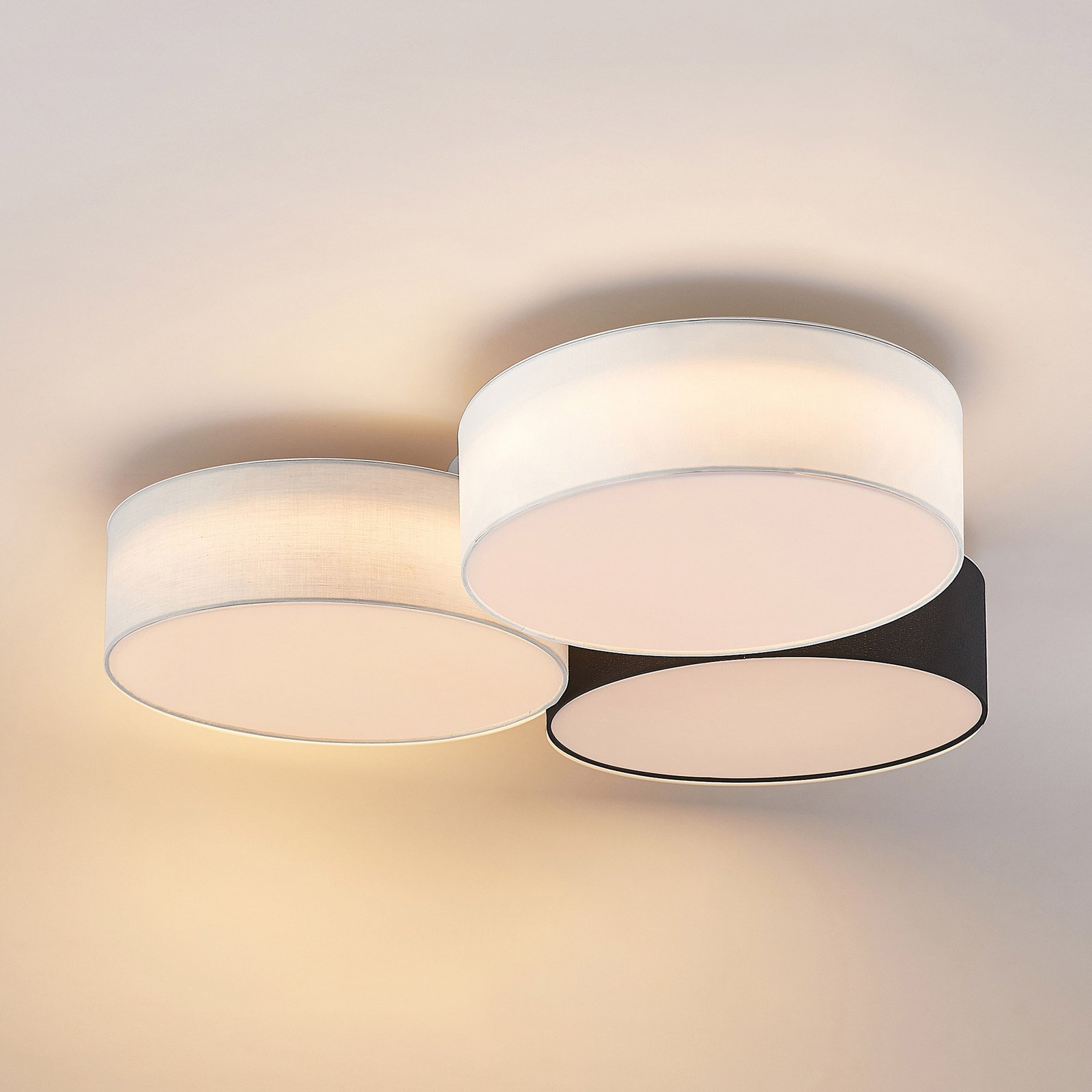 Janita 3 LED Ceiling Lamp Grey/Black/White - Lindby