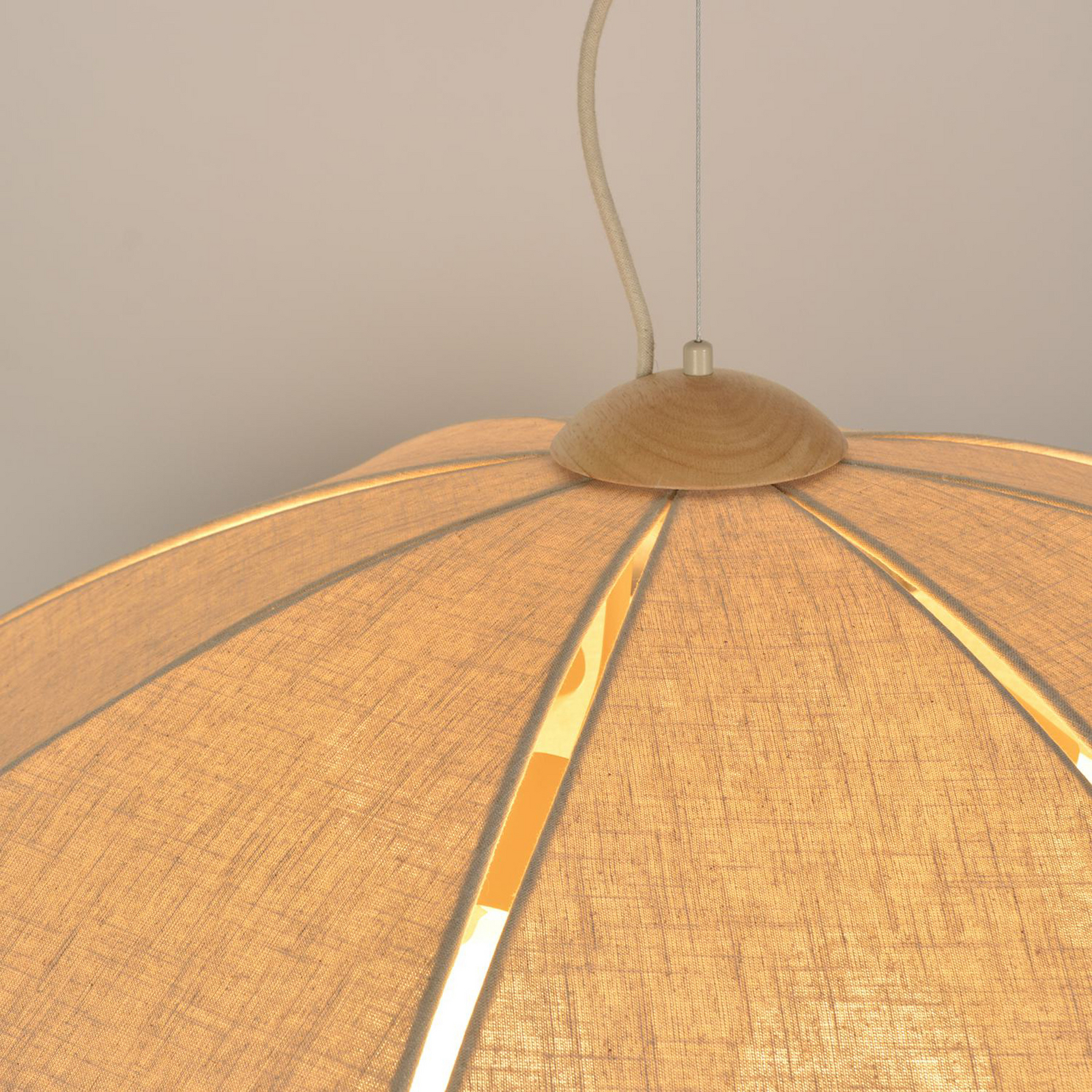 Coquillage Hängelampe 110 cm cremefarben Leinen - MARKET SET