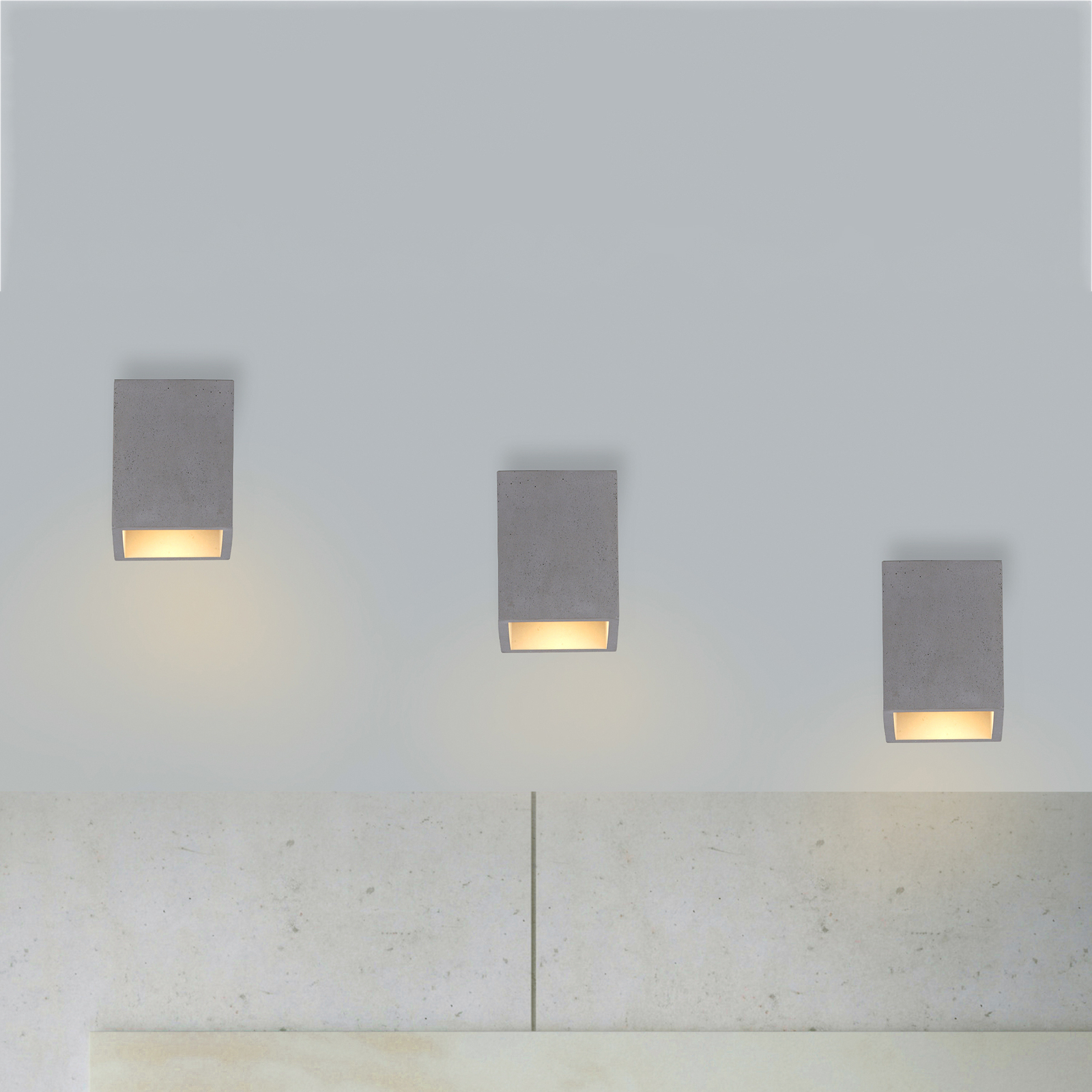 Paul Neuhaus Eton stropní světlo z betonu, hranaté