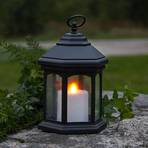 Lampe à poser LED Linta forme de lanterne, noire